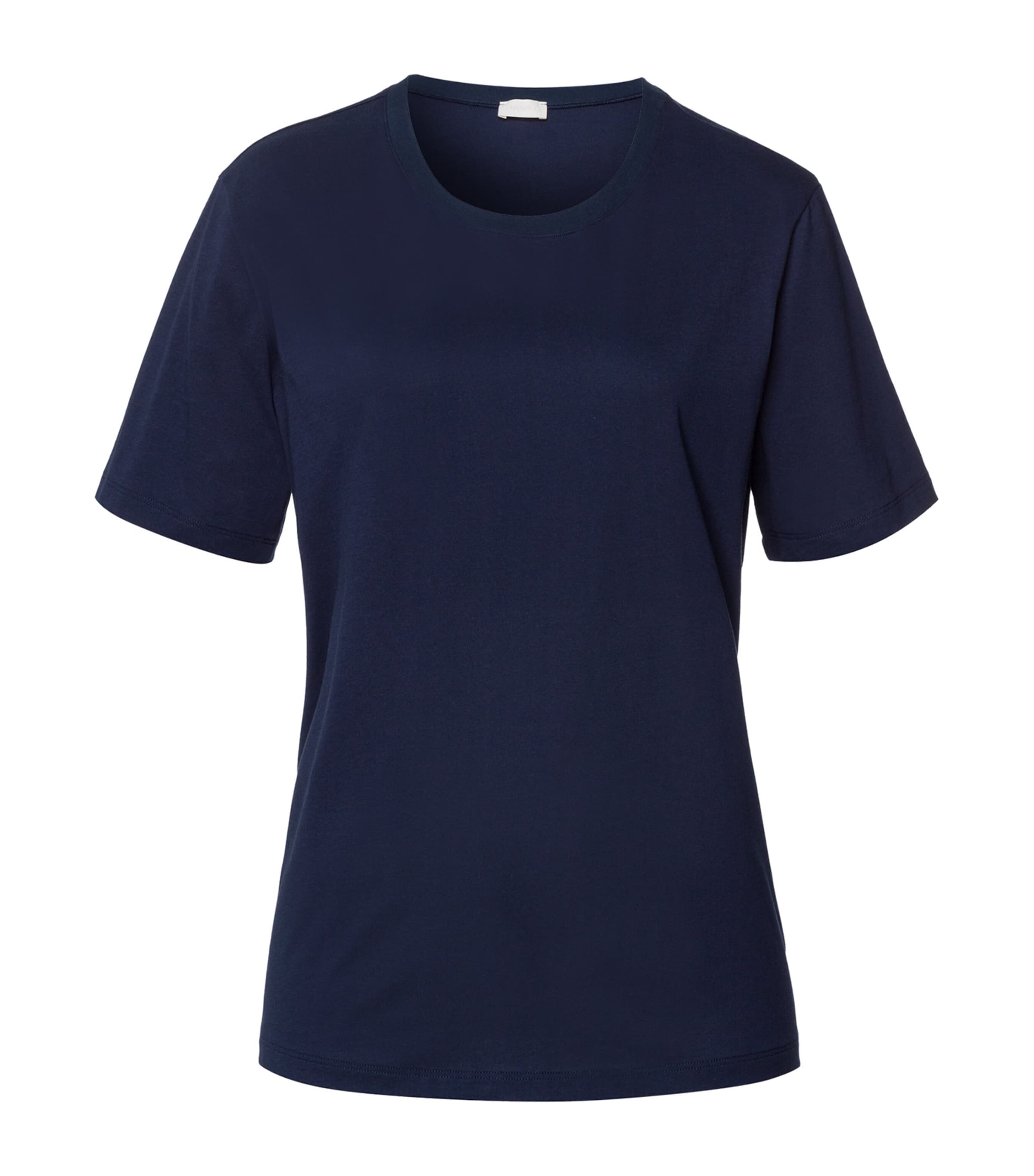 Shop Hanro Organic Cotton Natural T-shirt In Navy