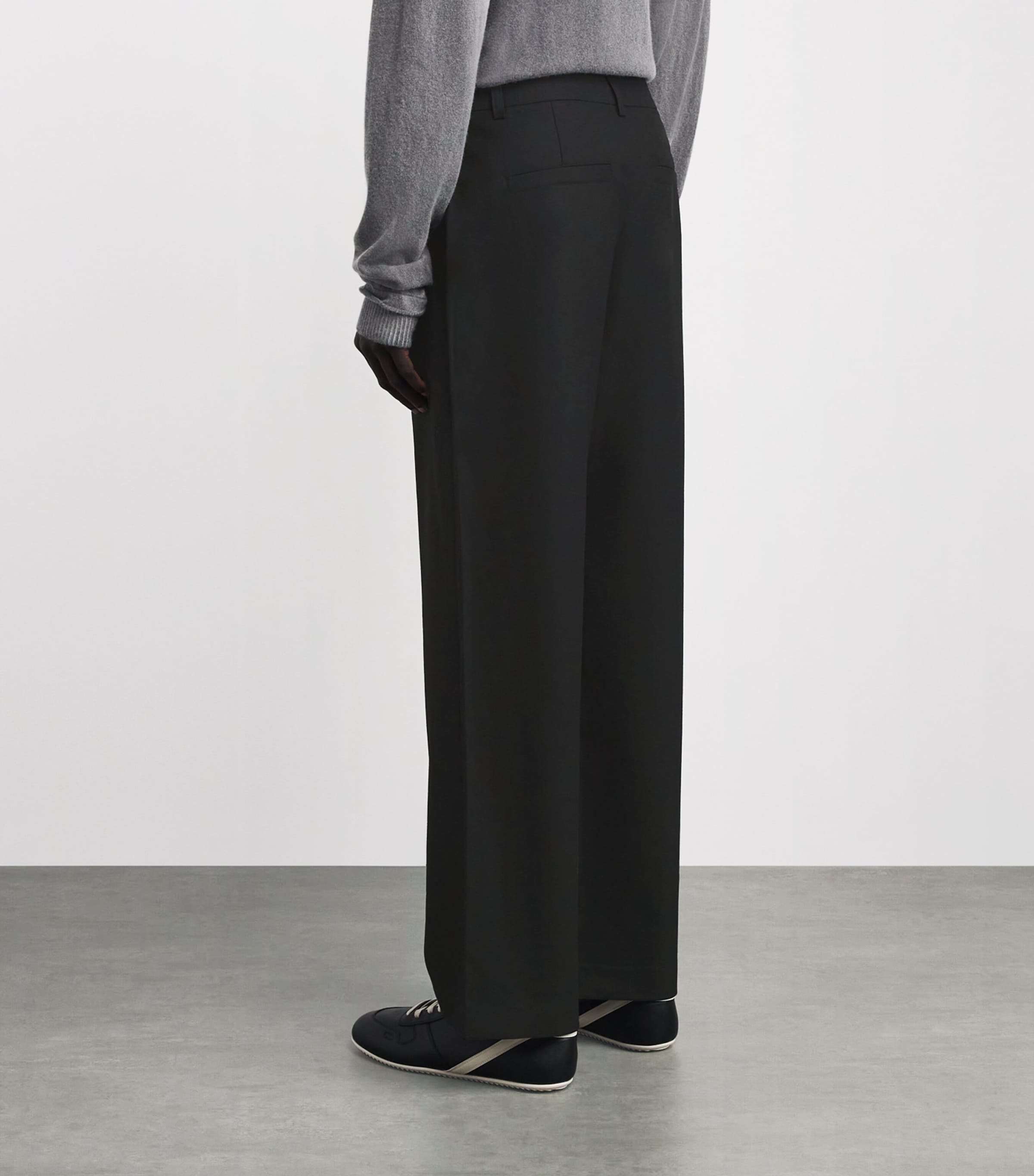 Straight Tailored Trousers JET BLACK Image 4