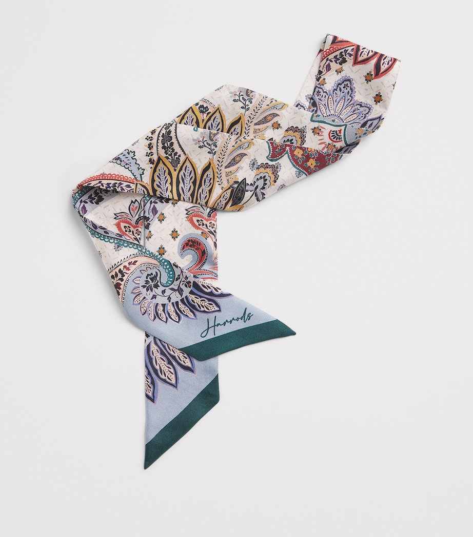 Silk Paisley Print Scarf MULTI Image 5