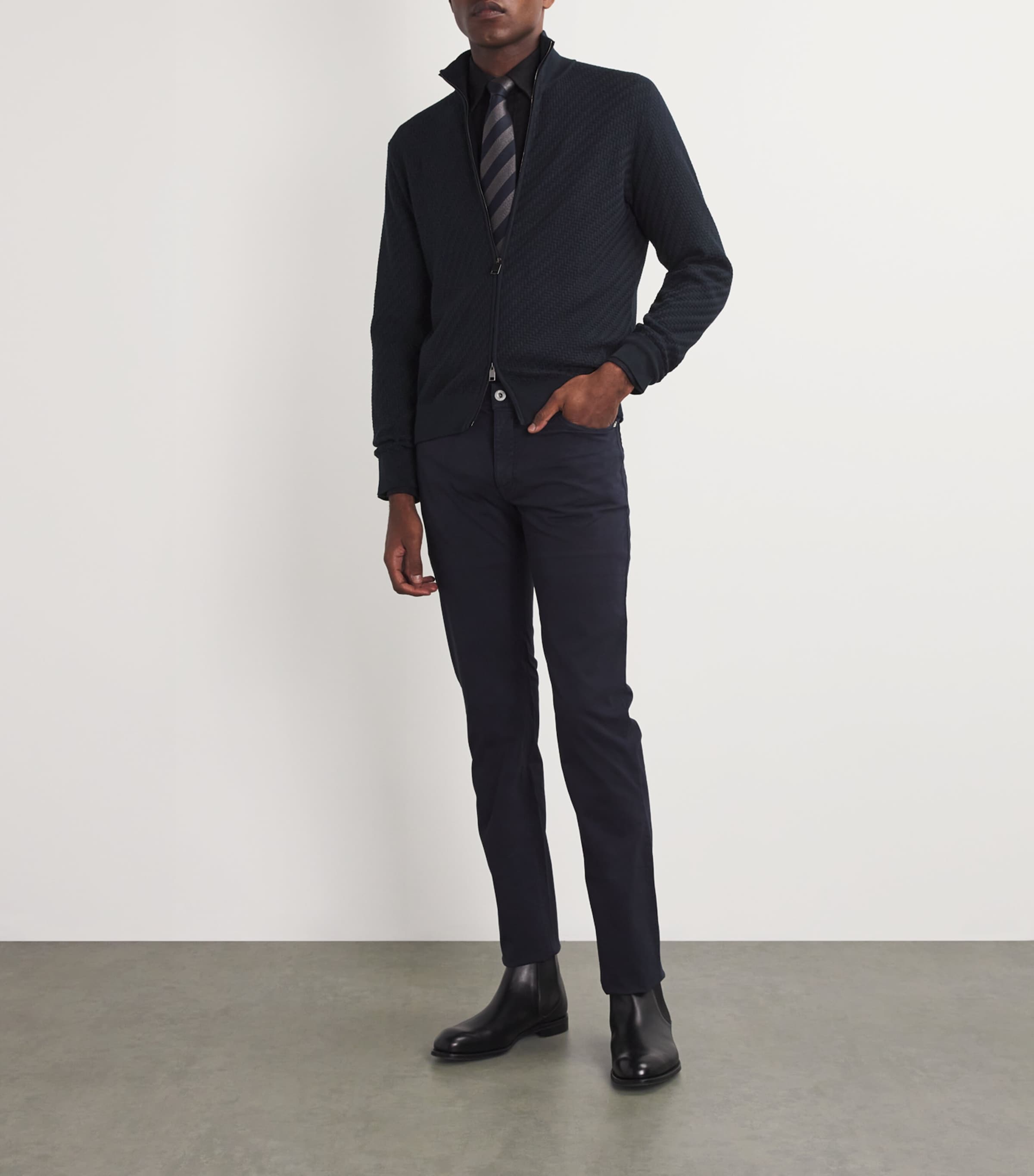 Cotton-Silk-Cashmere Zipped Sweater 4100 Image 2