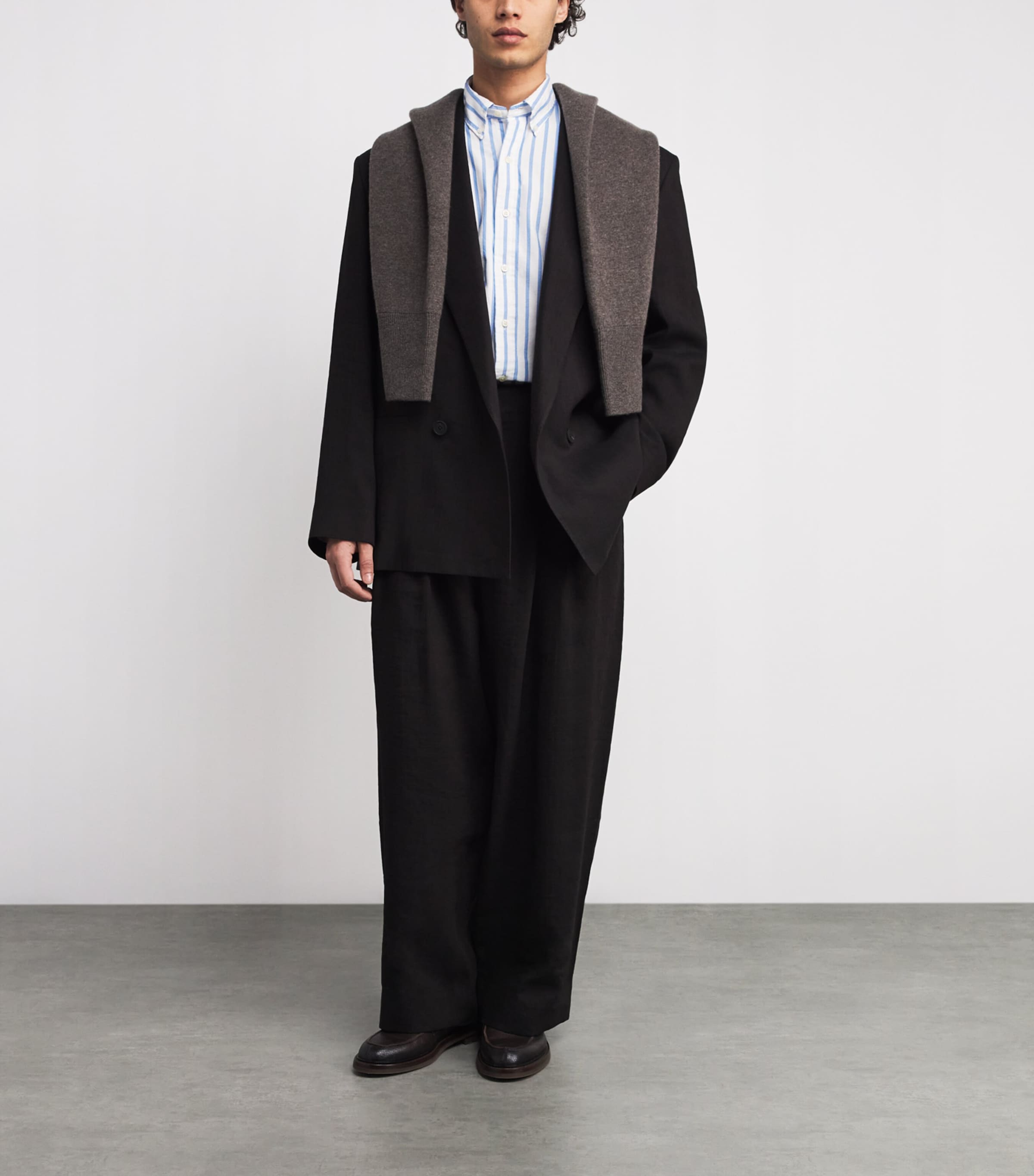 Custom Fit Stripe Oxford Shirt 5149A BLUE/WHITE Image 2