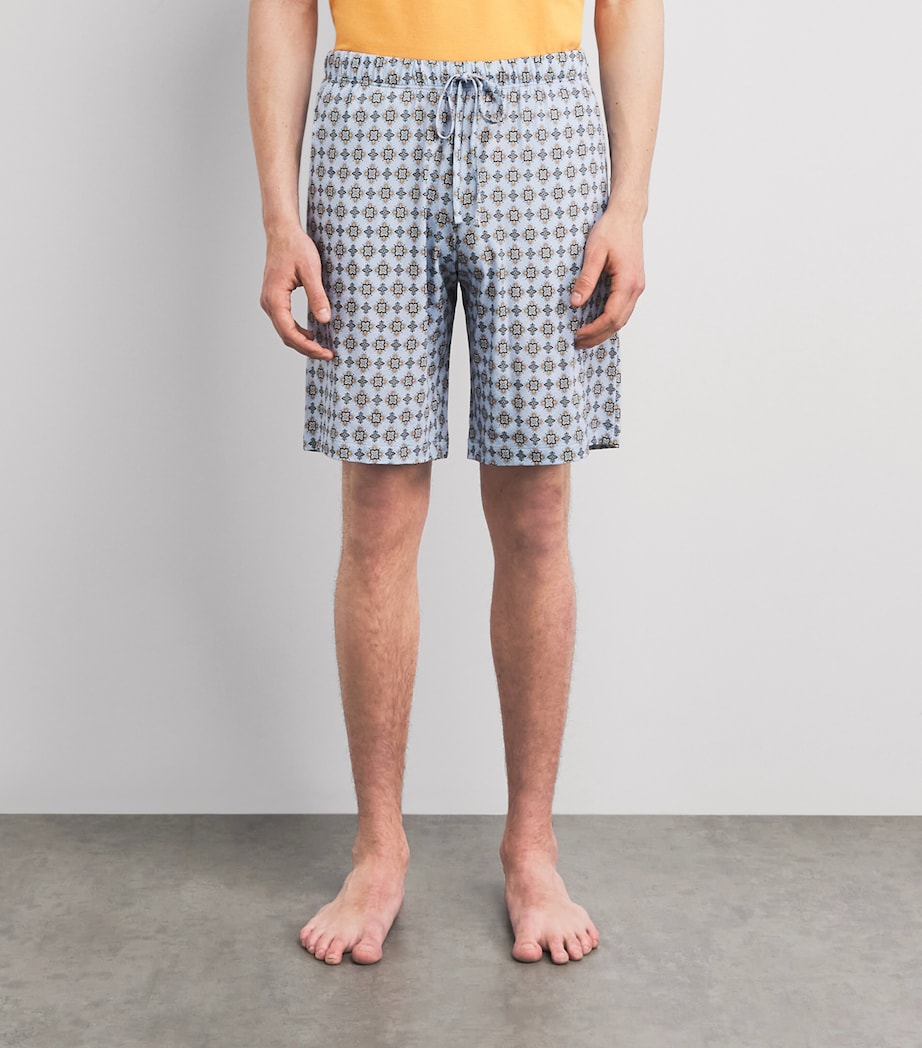 Hanro Mens Cotton Night & Day Shorts Pumpkin Ornamnt Image 4