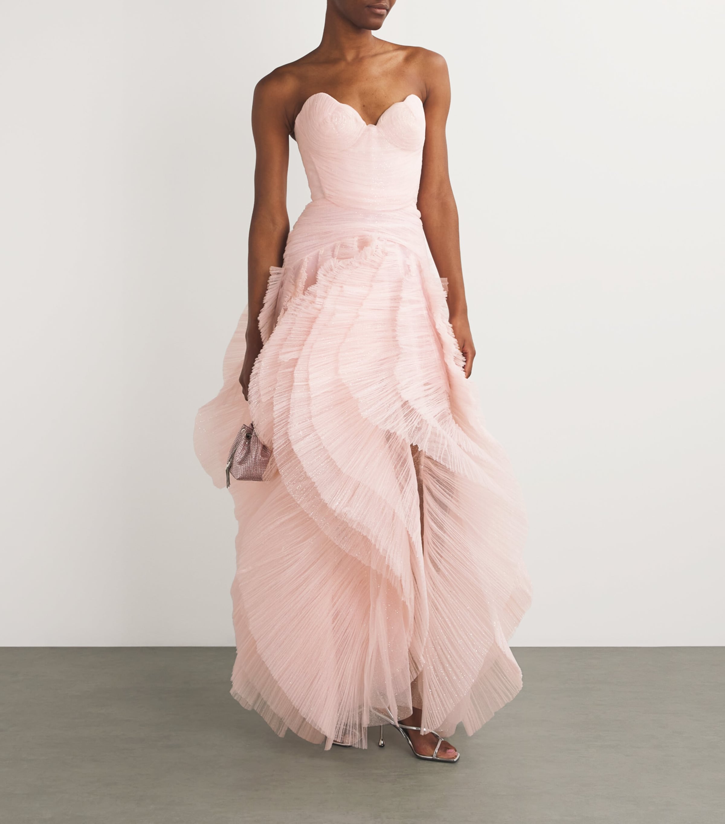 Maria Lucia Hohan Womens Ceyda Gown Light Pink Glitter Image 2