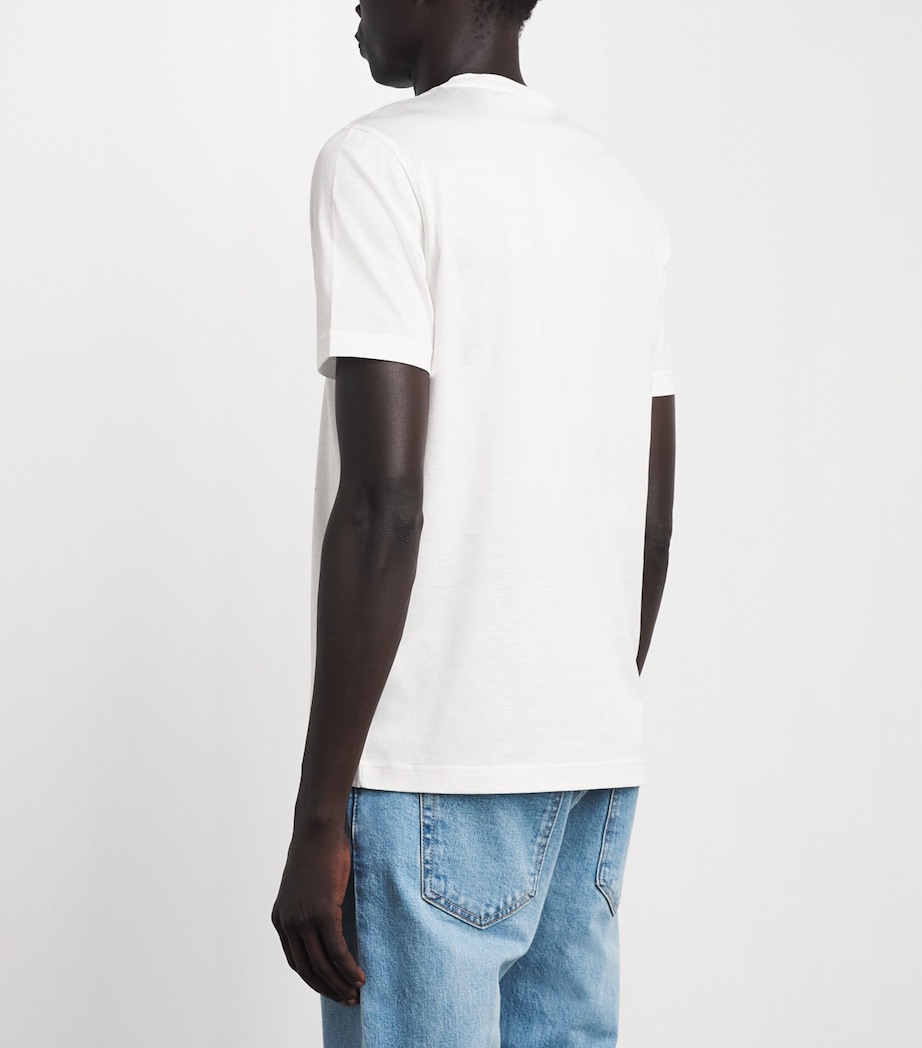 Corneliani Mens Cotton T-Shirt Optical White Image 5