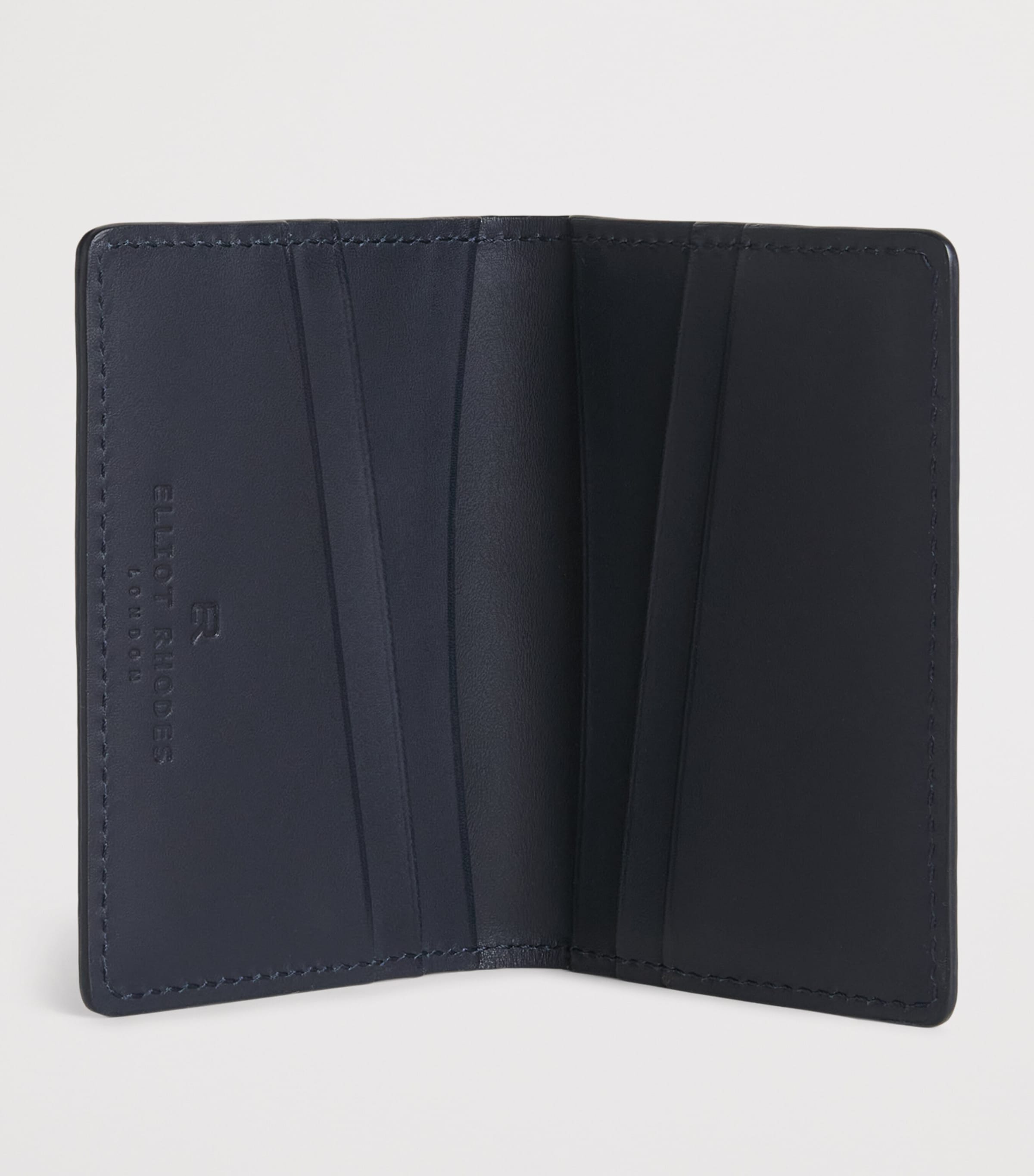 Elliot Rhodes Crocodile Leather Card Holder Navy Image 2