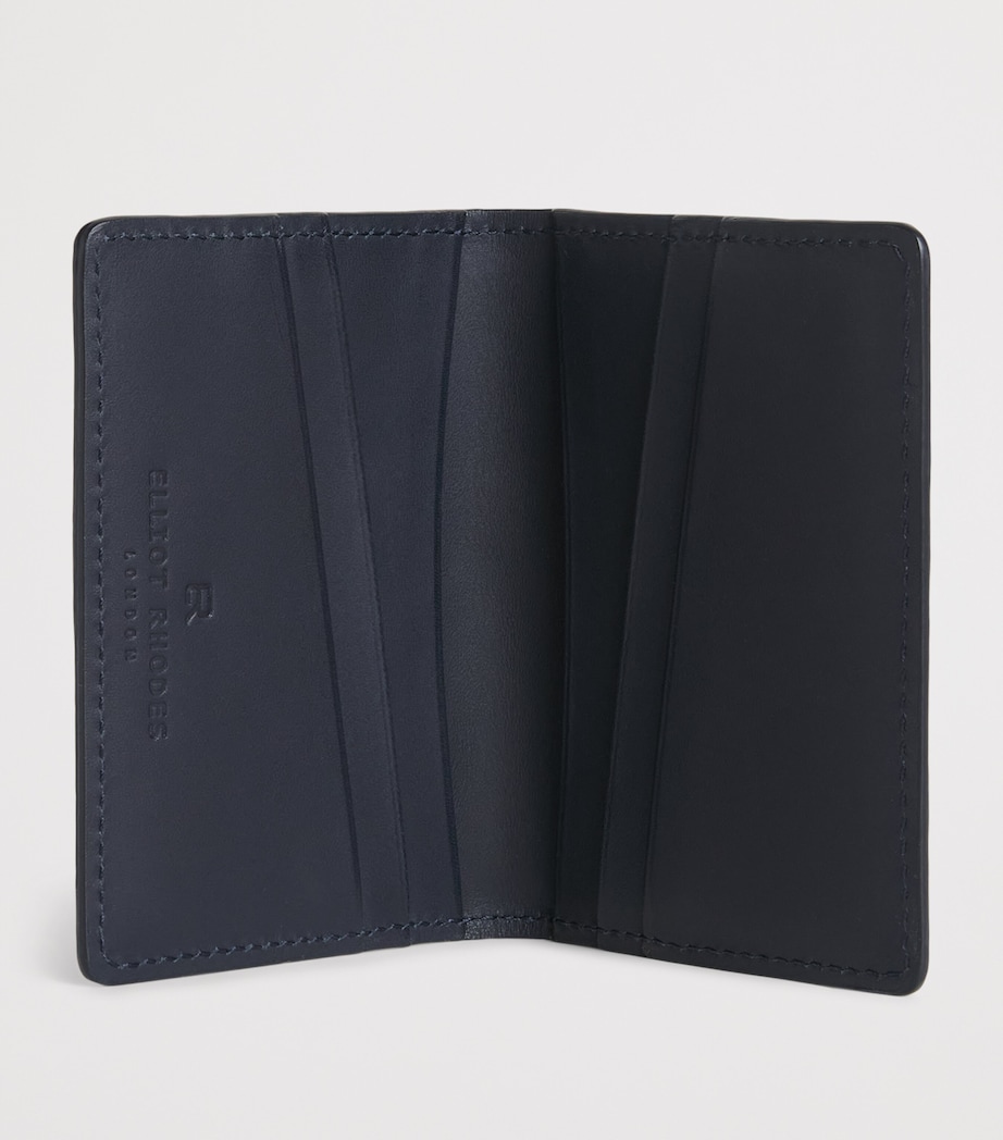 Elliot Rhodes Crocodile Leather Card Holder Navy Image 2