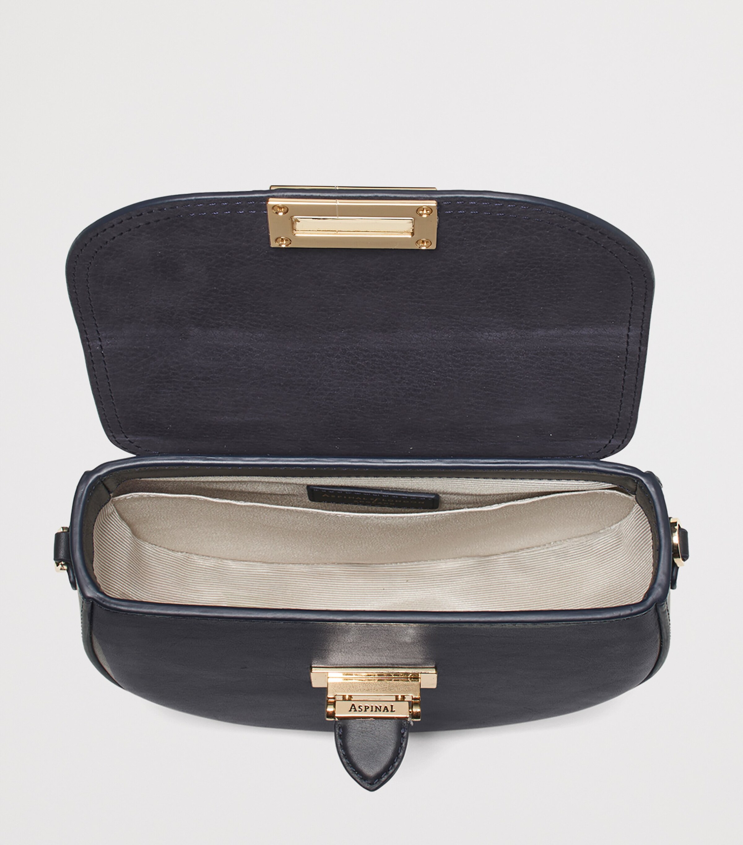 Aspinal Of London Leather Portobello Cross-Body Bag Navy Image 5