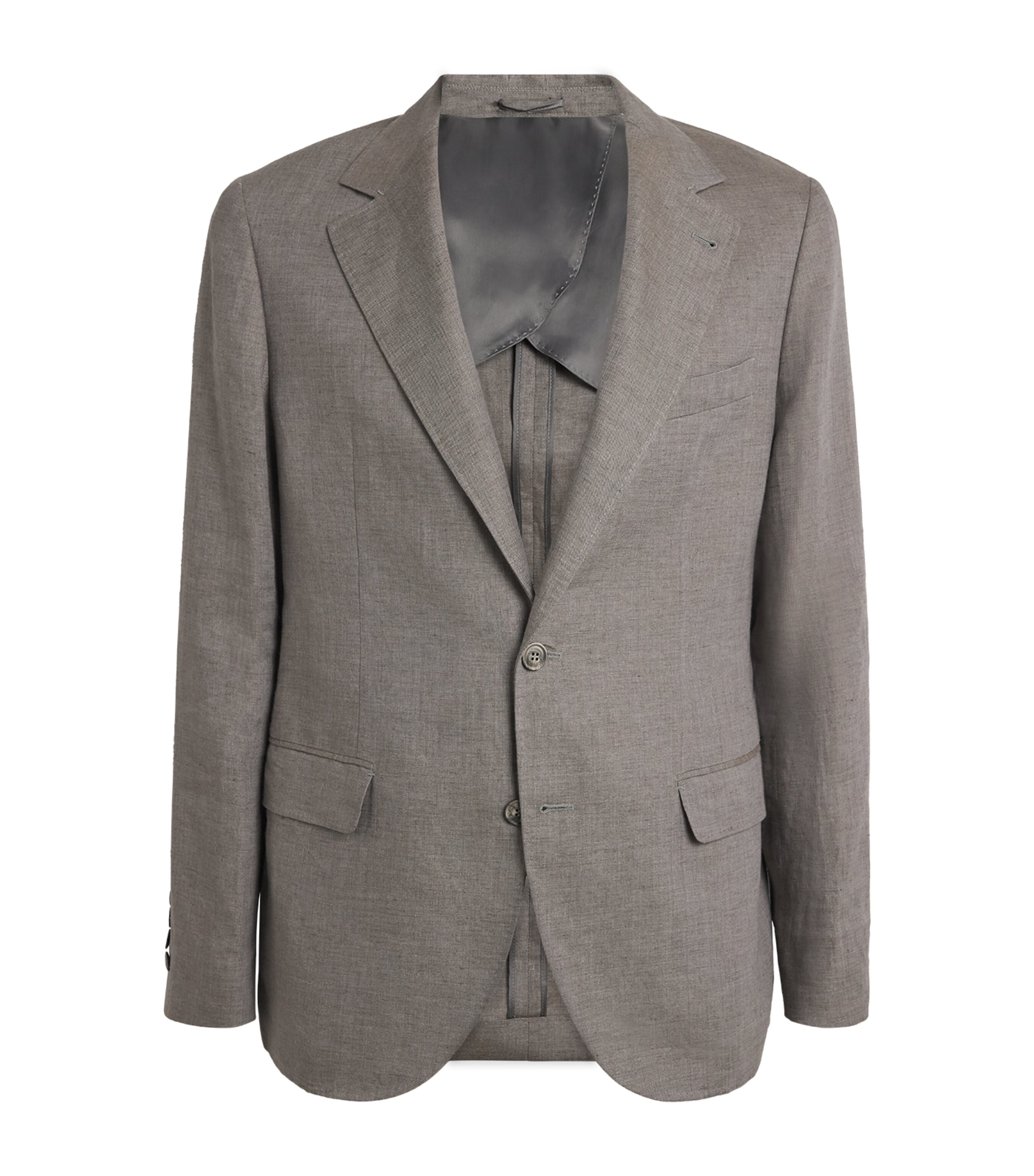 Brett Johnson Linen Blazer In Grey