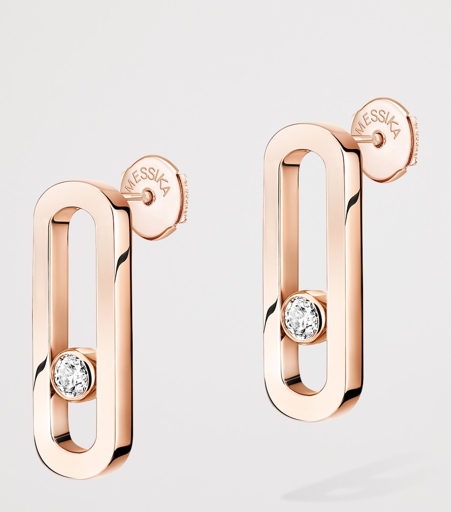 Messika Move Uno Rose Gold and Diamond Stud Earrings Pink Gold Image 3