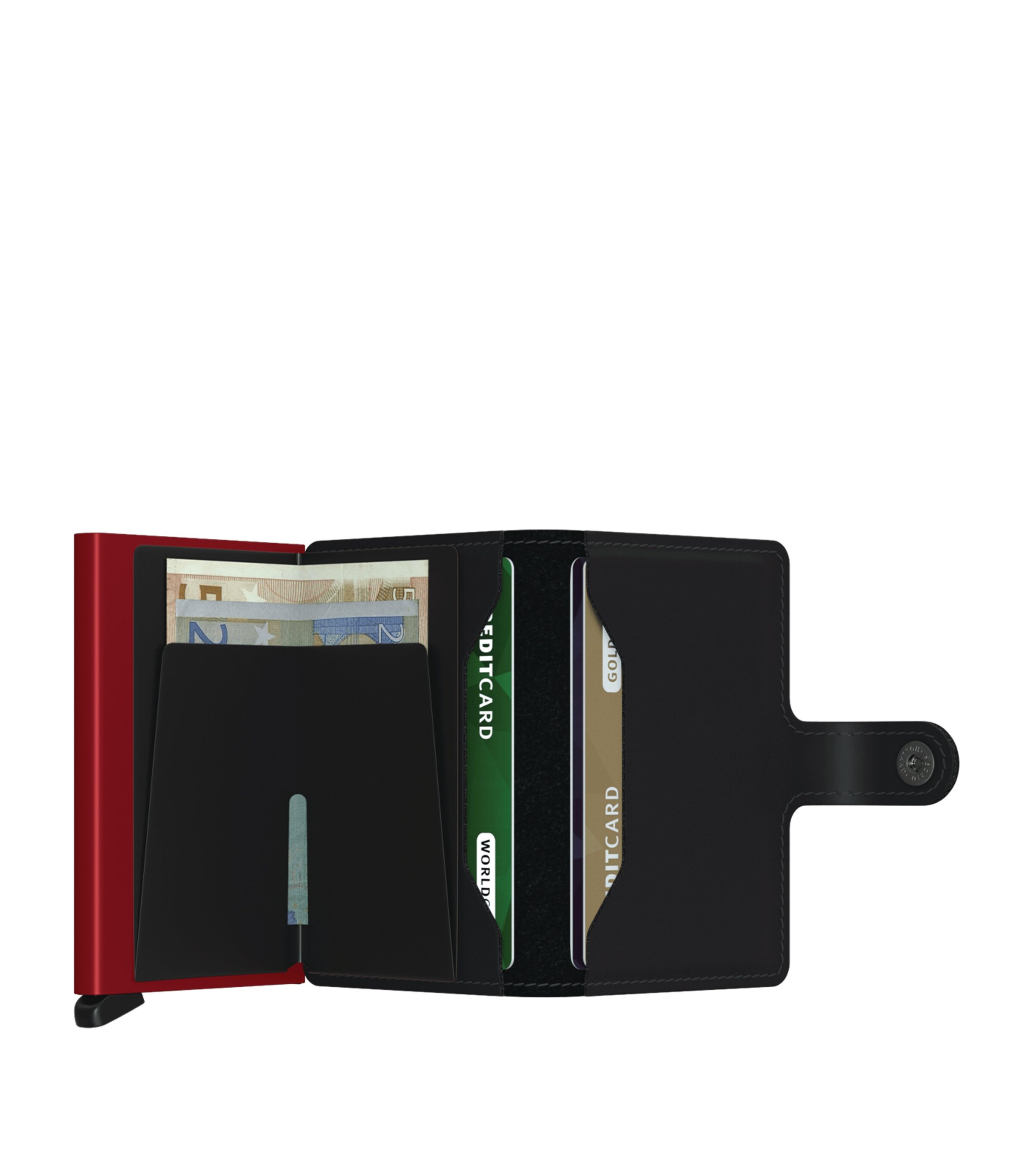 Matte Leather Miniwallet BLK/RED Image 4