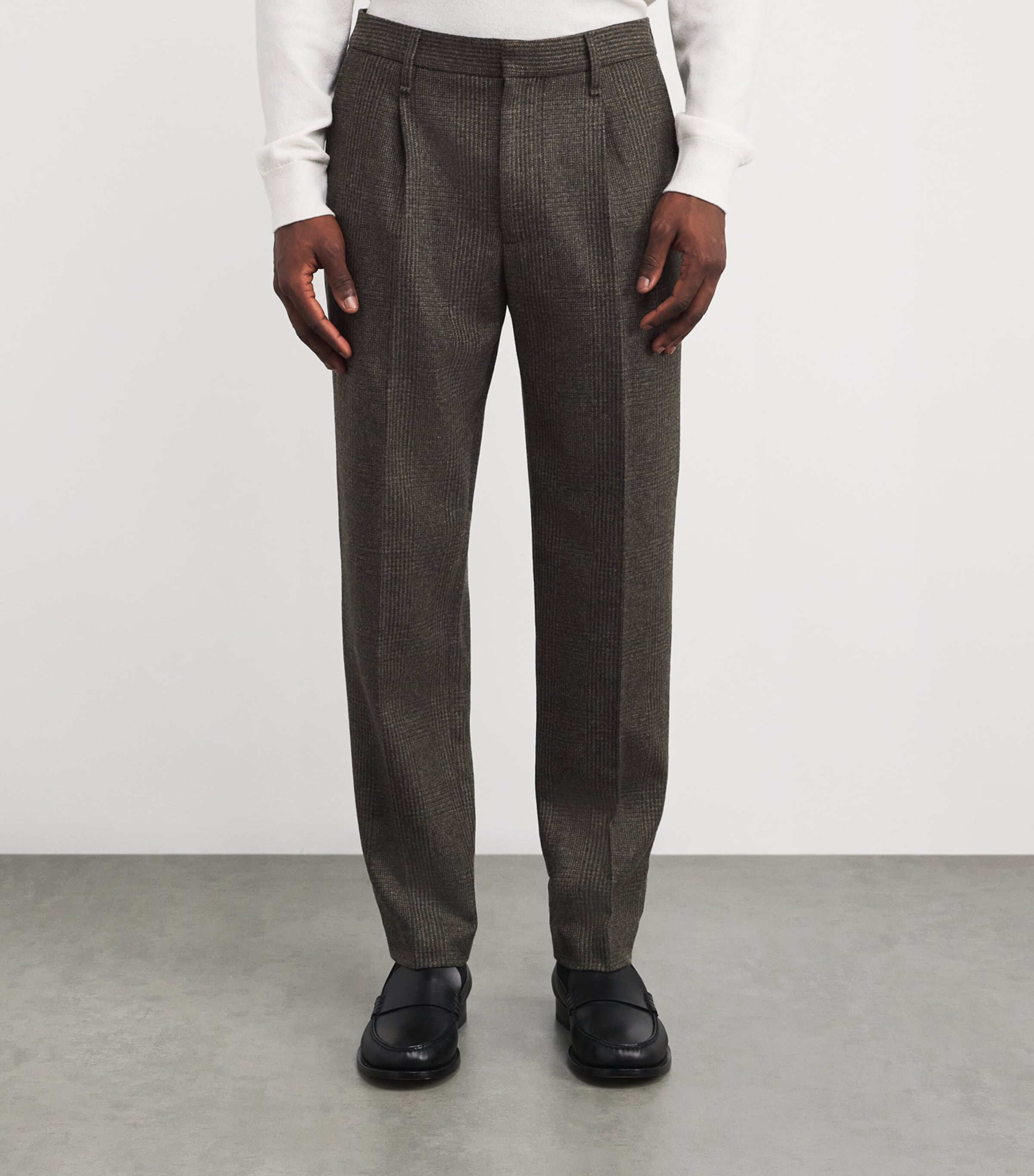 Wool Pleated Wide-Leg Trousers BRWPL Image 3