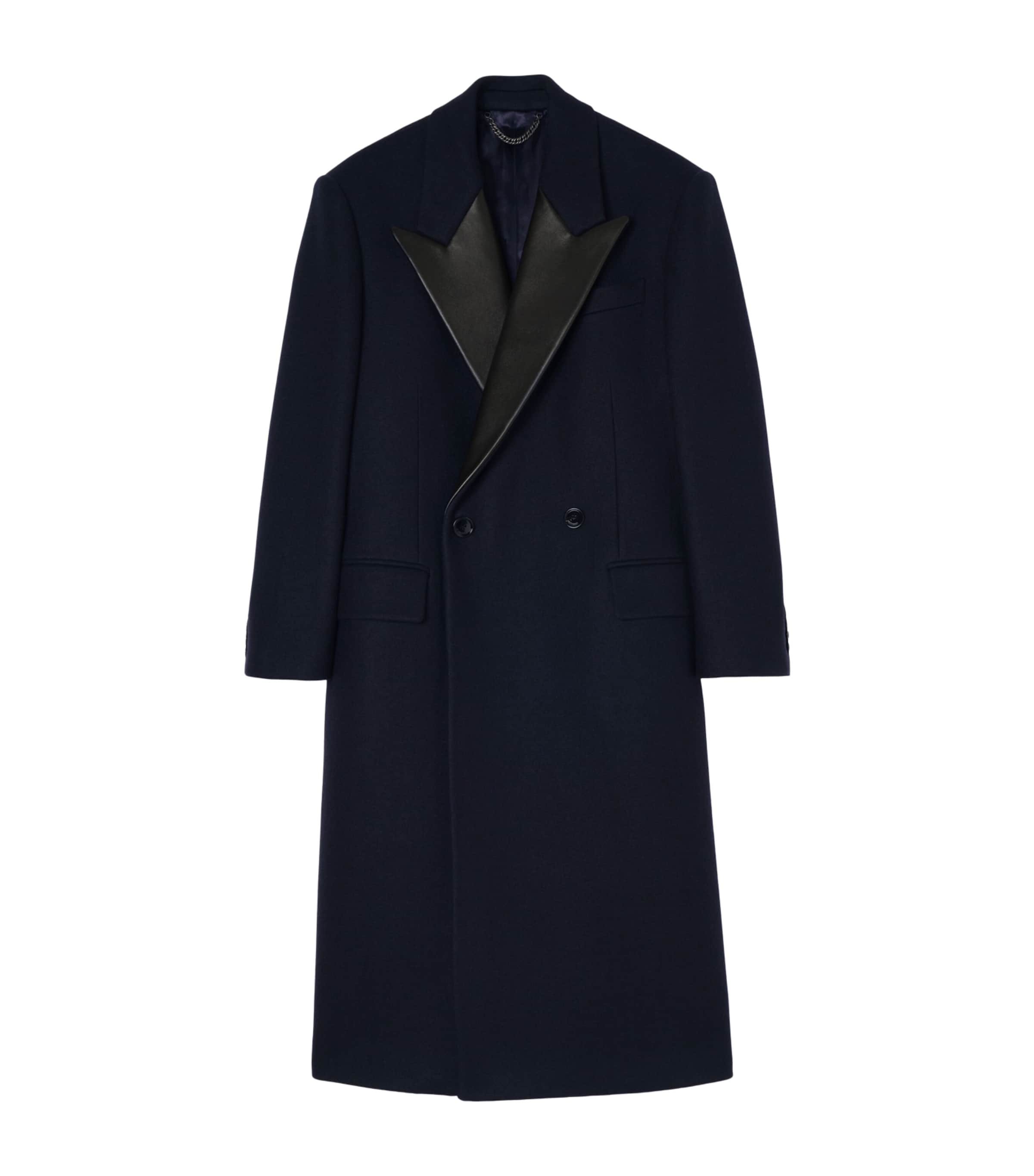 Burberry Mens Wool Tuxedo Coat Navy Image 1