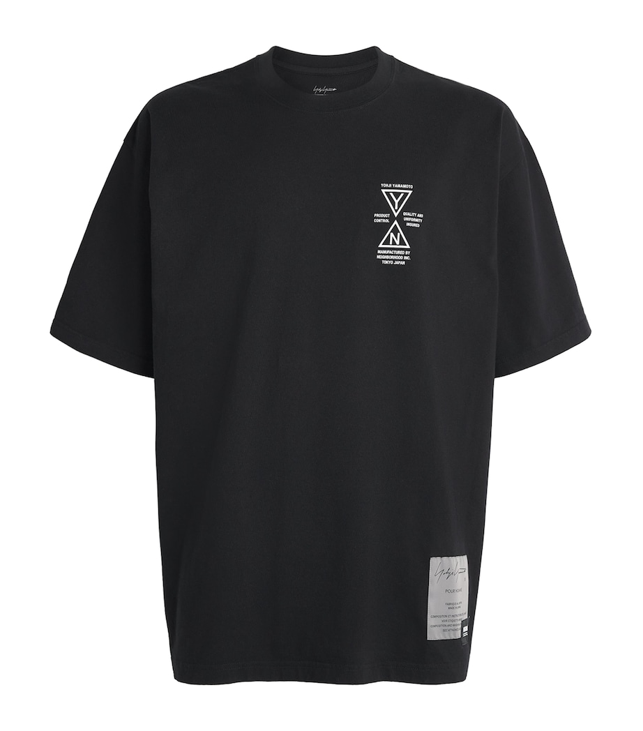Yohji Yamamoto Mens x Neighborhood Cotton Graphic T-Shirt Black Image 1