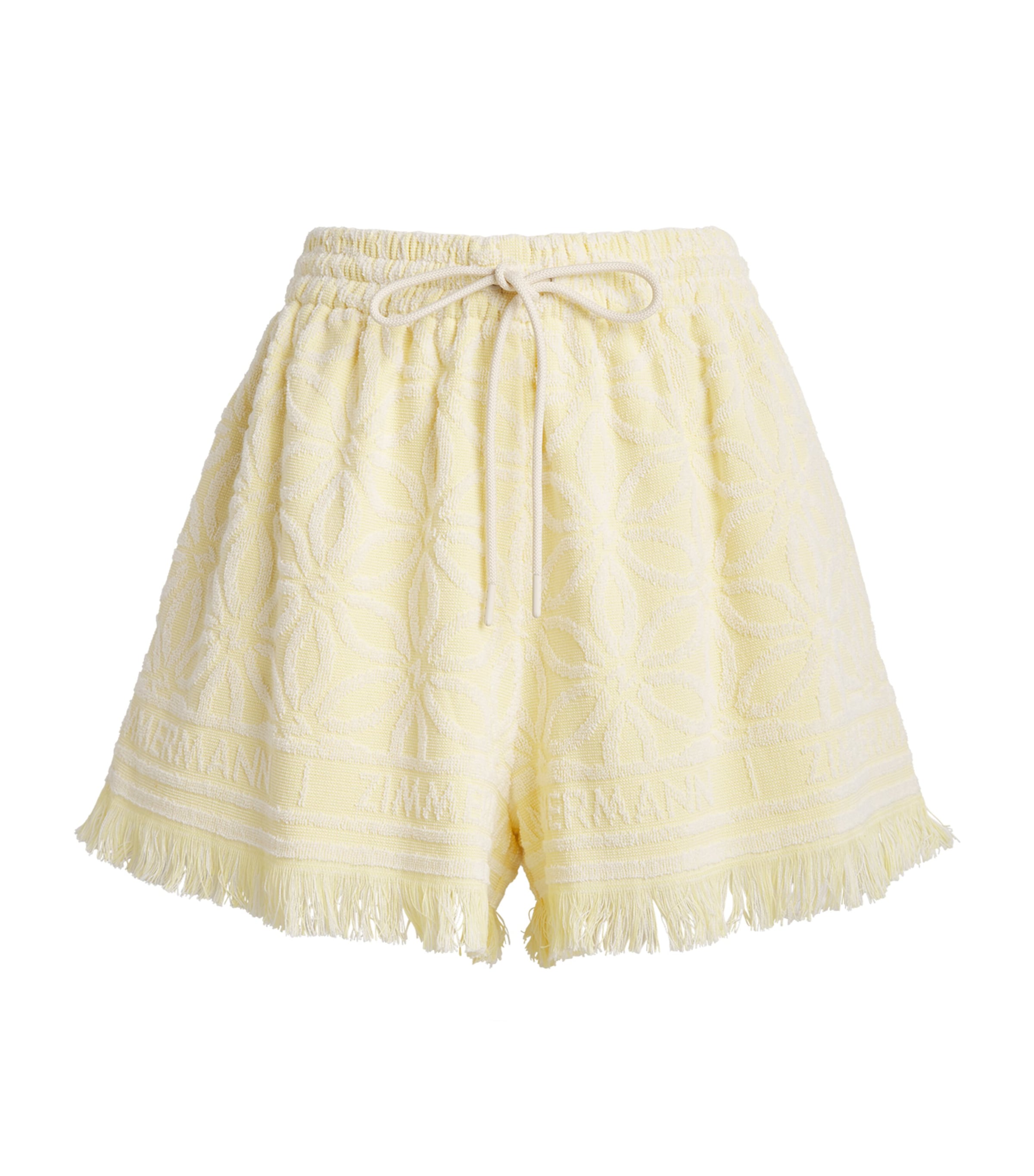 【送料&関税込】Zimmermann Shorts In White Cotton Acacia Tuck high-rise cotton shorts in white - Zimmermann