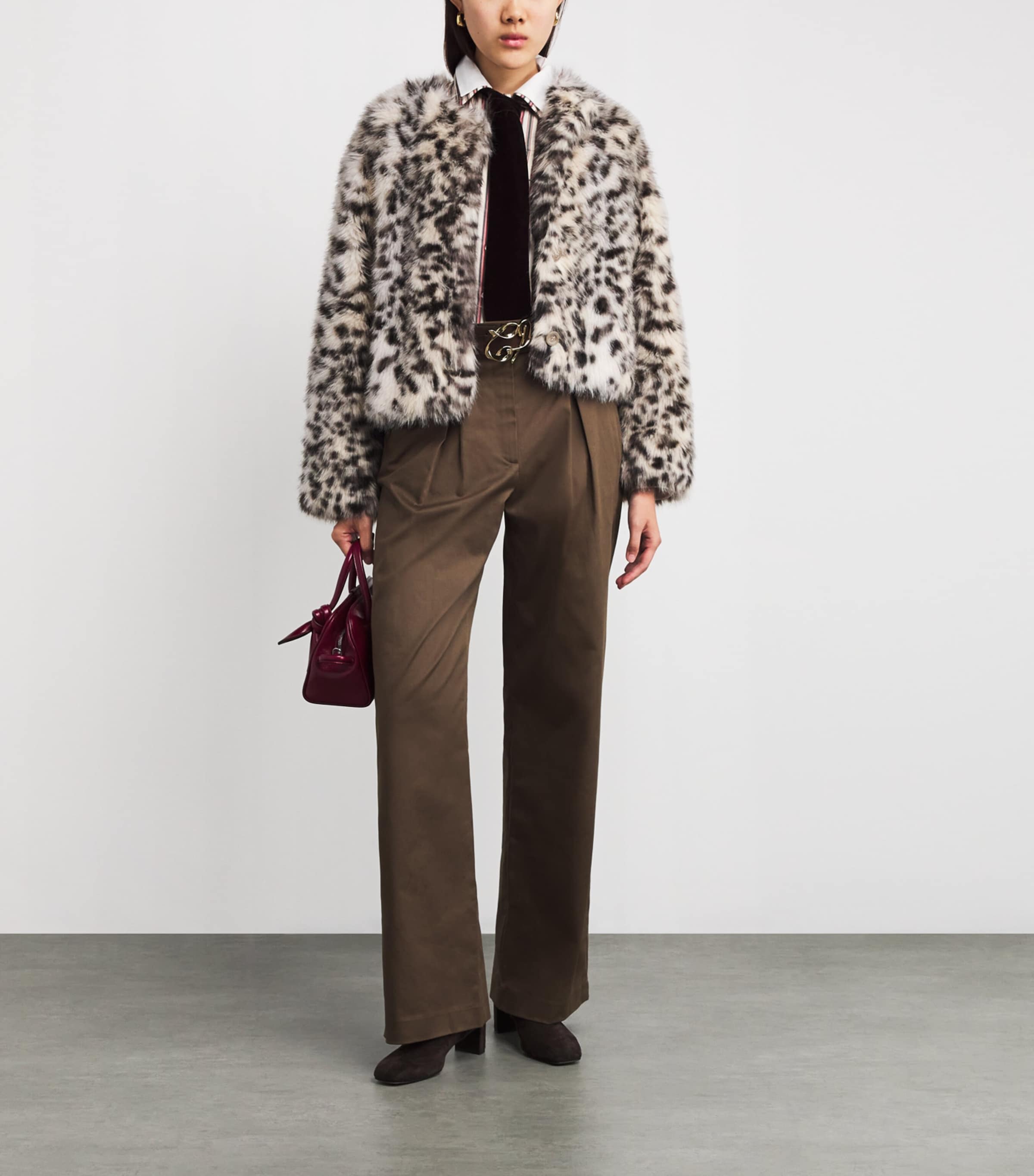 Faux Fur Leopard Print Jacket LEOPARD Image 2