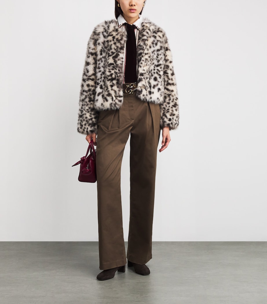 Faux Fur Leopard Print Jacket LEOPARD Image 2