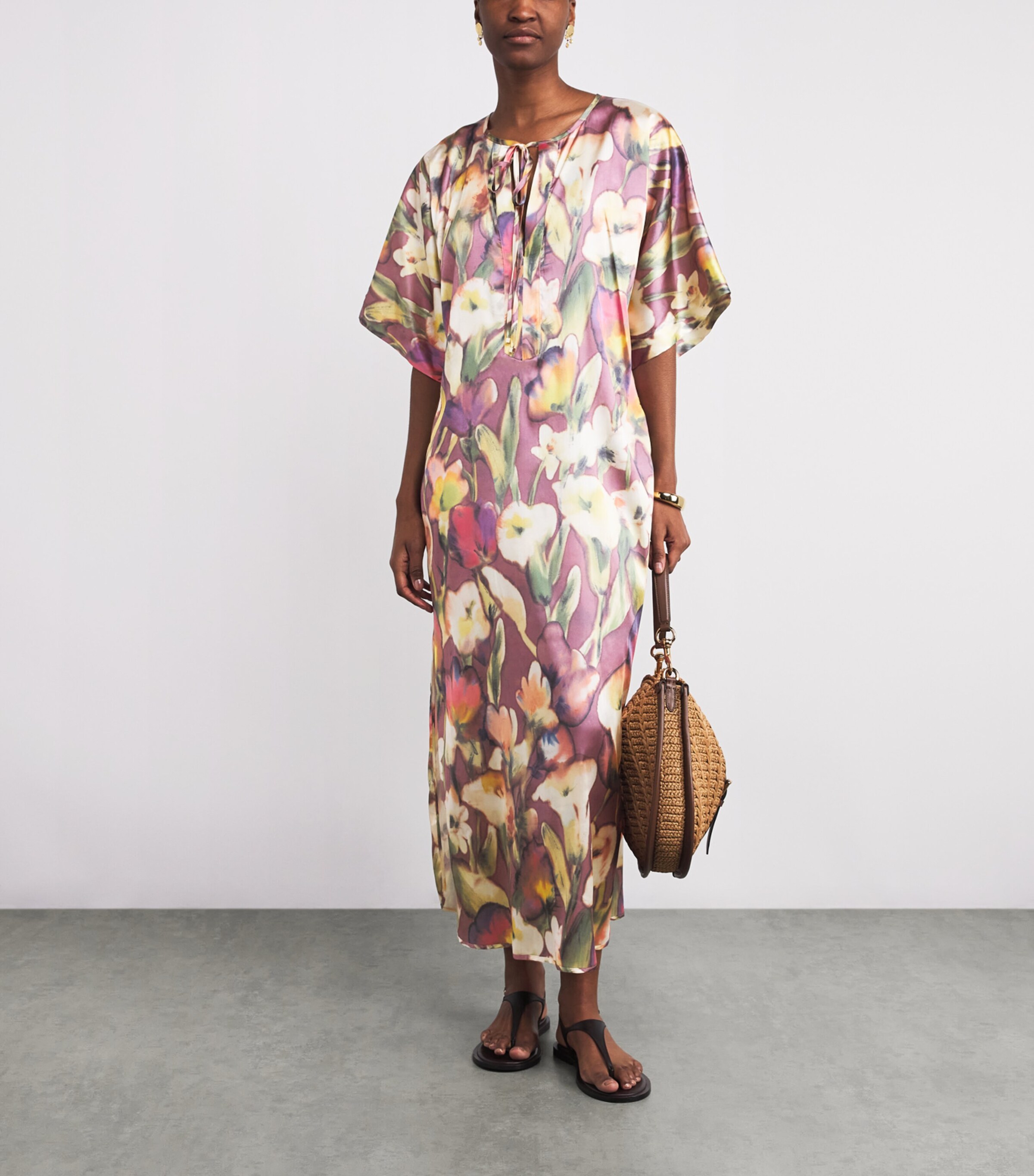 Silk Floral Maxi Kaftan 952 MAGNOLIA Image 2