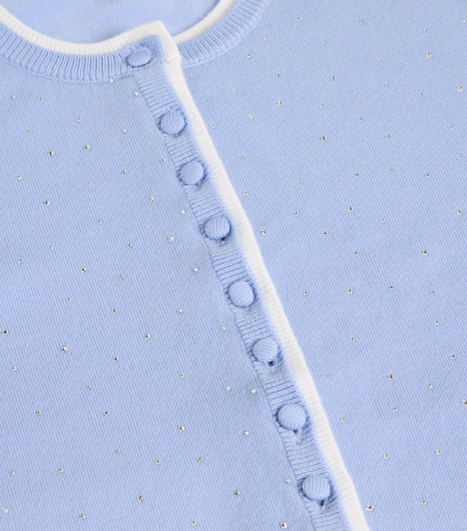 Wool-Blend Rhinestone-Embellished Cardigan BLUE Image 2