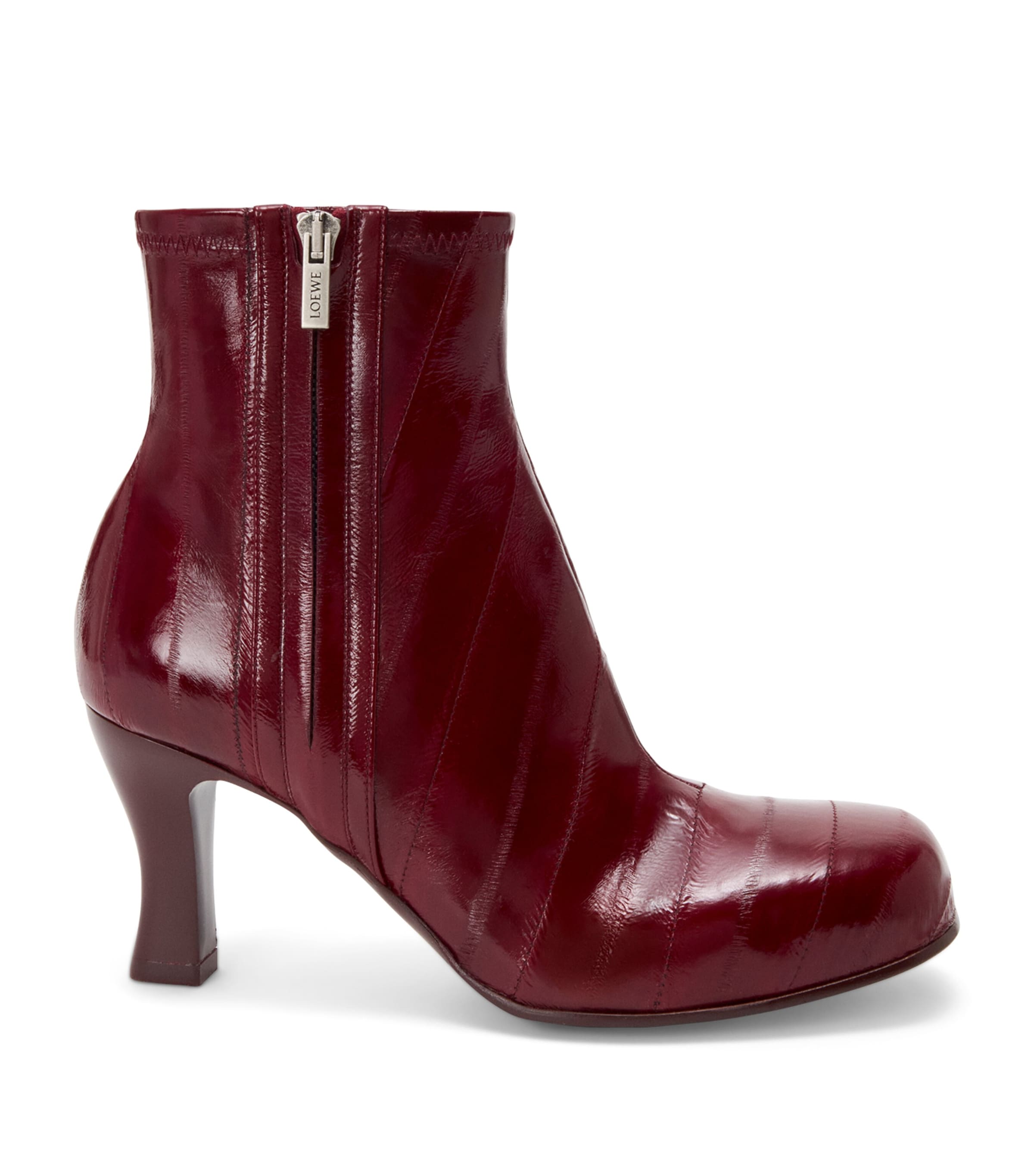 Eel Leather Bobine Ankle Boots 75 BURGUNDY Image 1