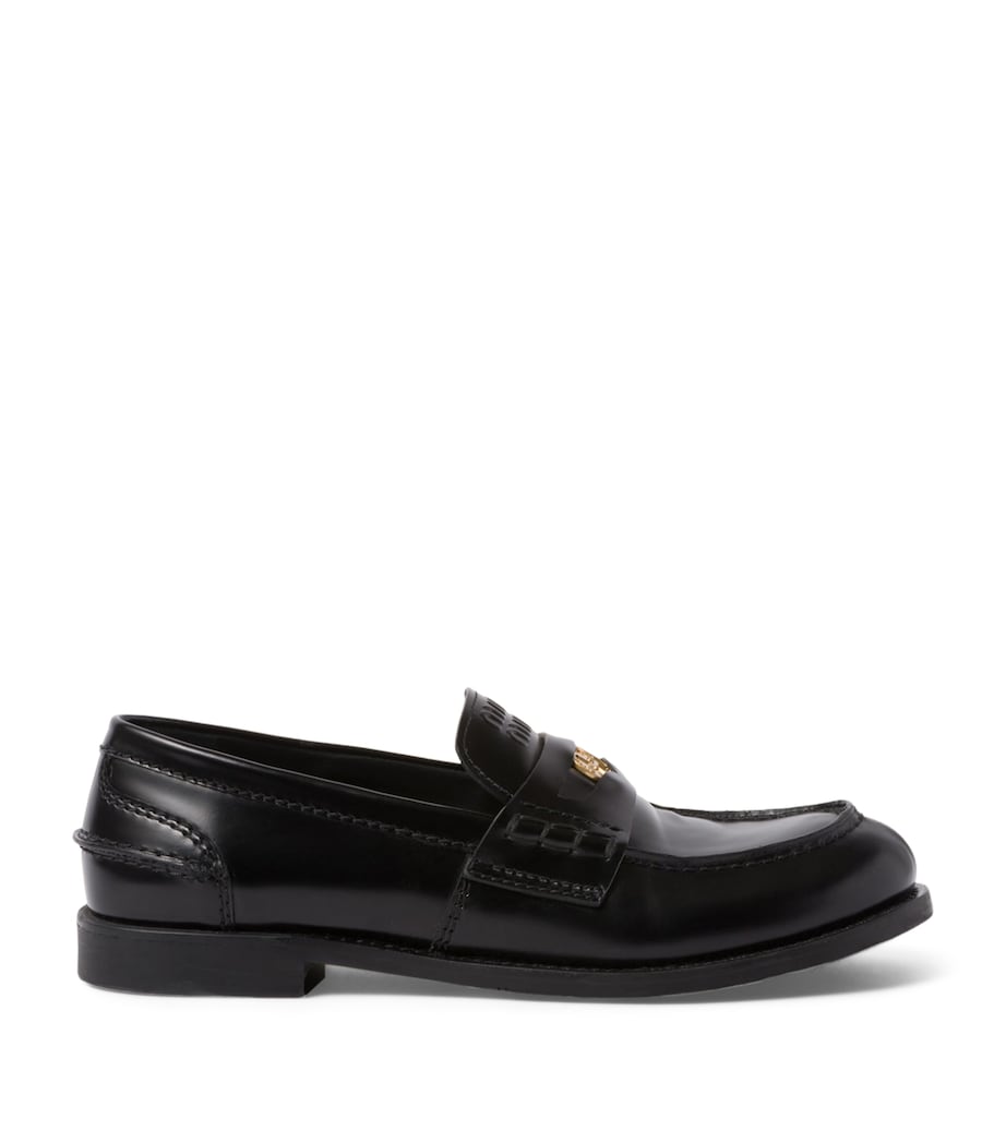 Brushed-Leather Embossed Loafers F0002 Image 1