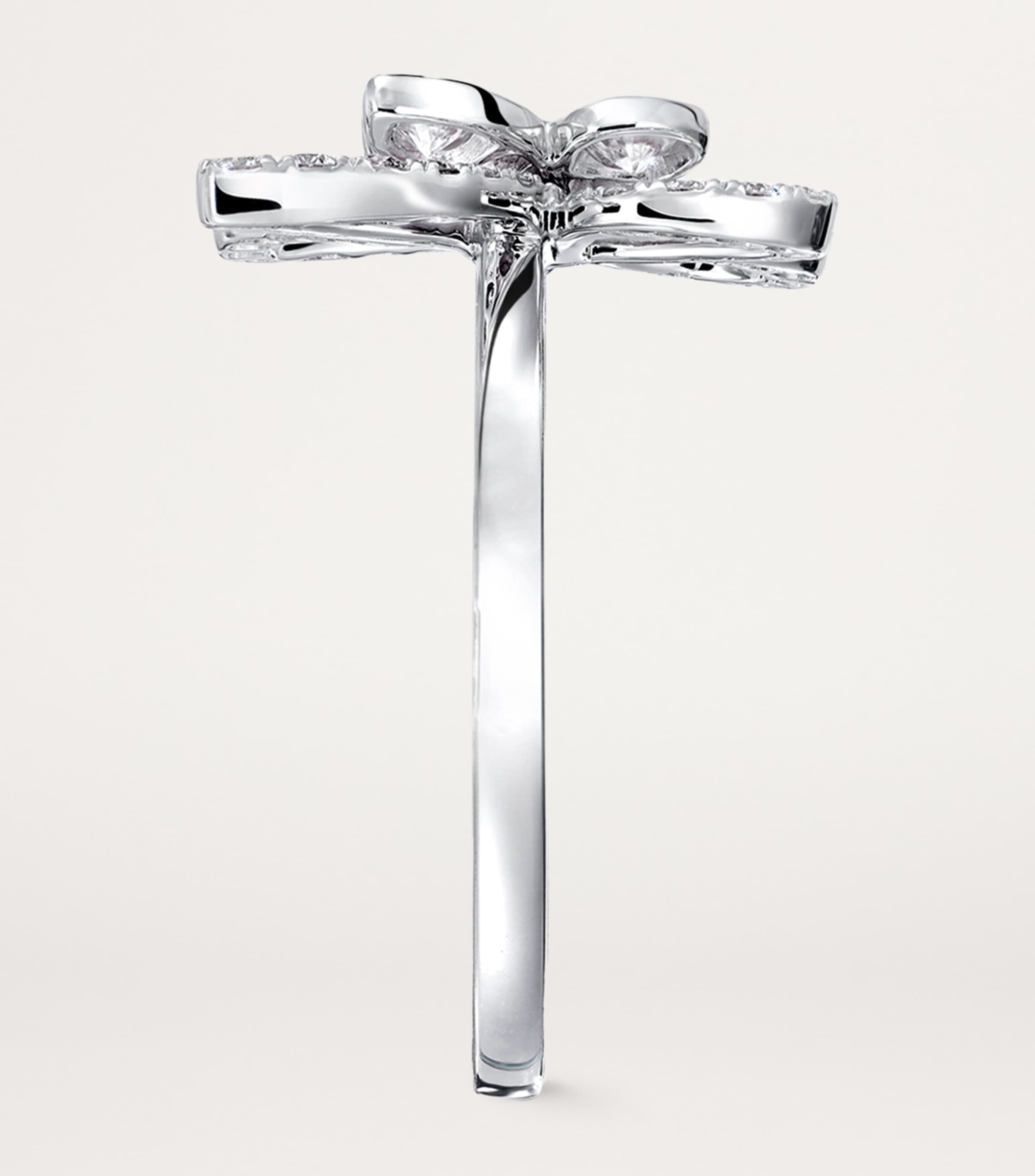 White Gold and Diamond Mini Butterfly Ring WHITE GOLD Image 3