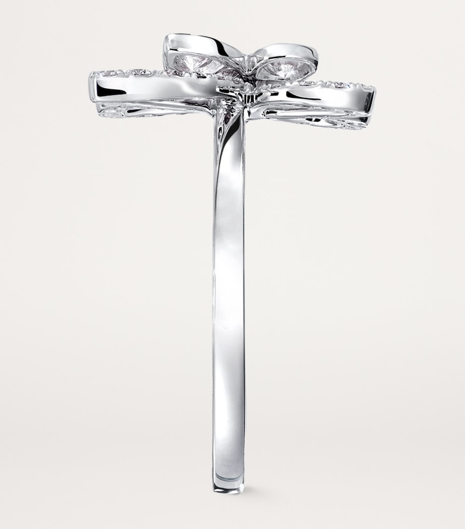 White Gold and Diamond Mini Butterfly Ring WHITE GOLD Image 3