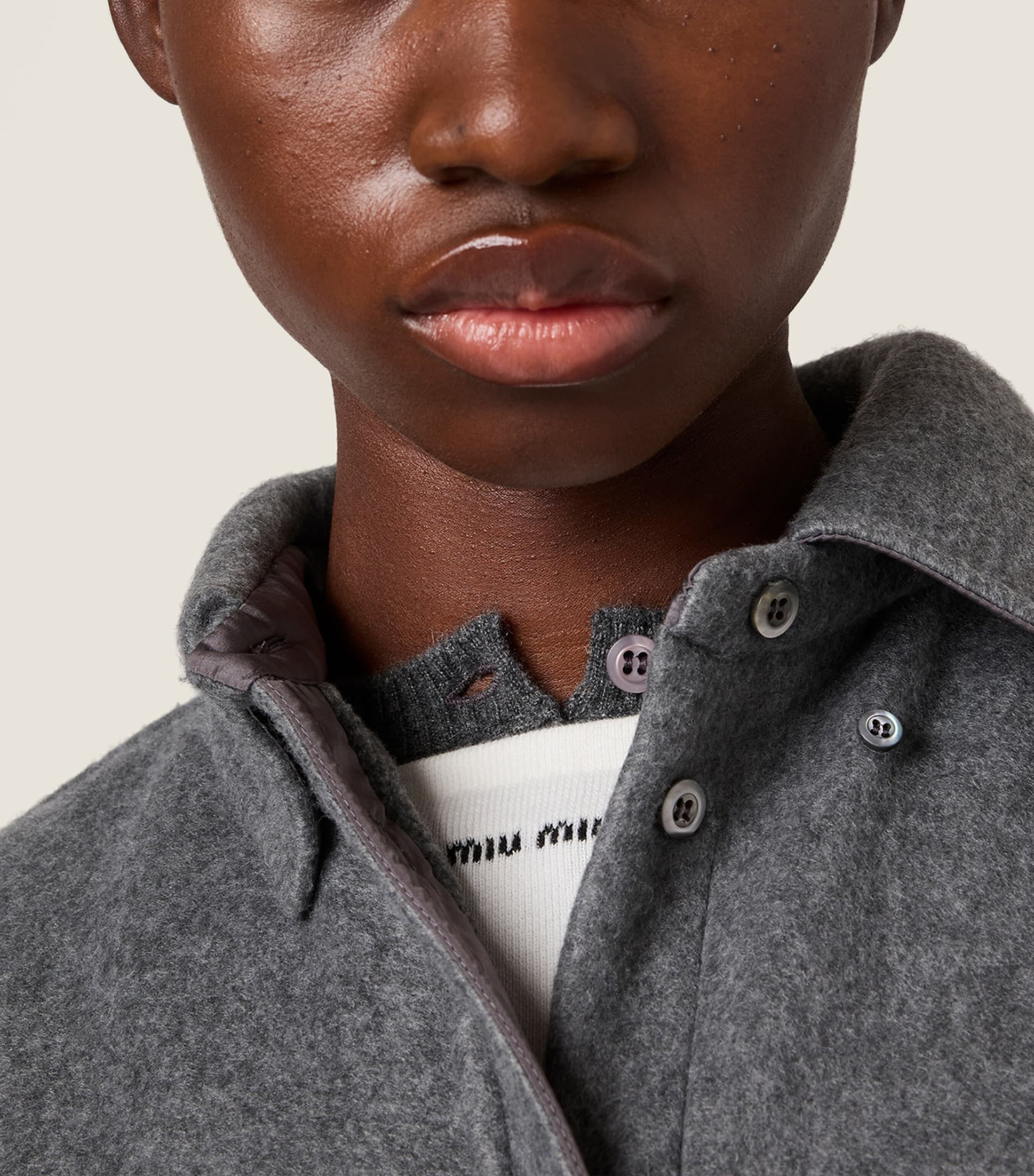 Miu Miu Womens Fleece Logo Shirt Image 3