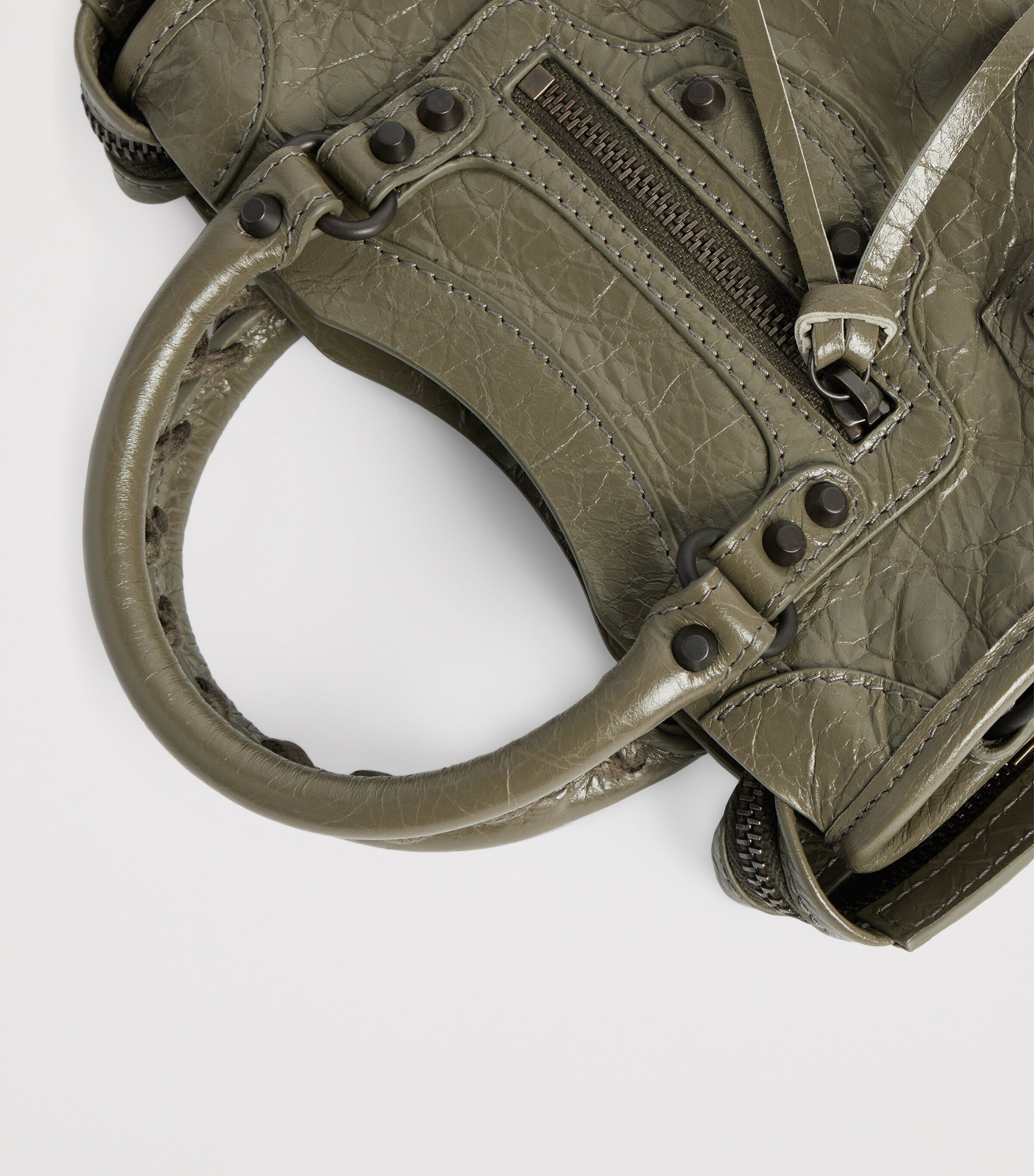 Balenciaga Crinkled Lambskin Nano Le City Top-Handle Bag Image 8