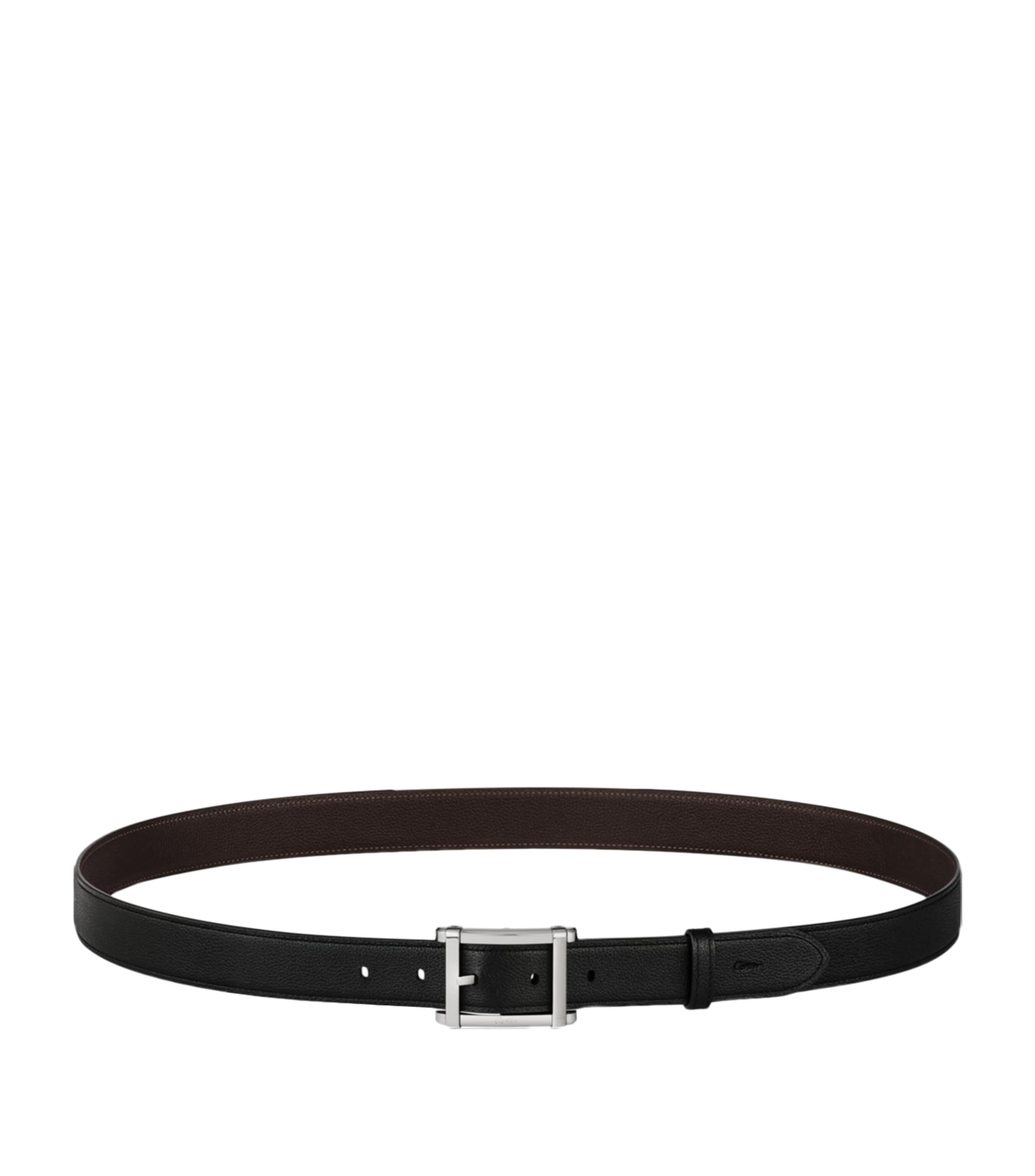 Leather Reversible Tank Chinoise Belt BLACK Image 3