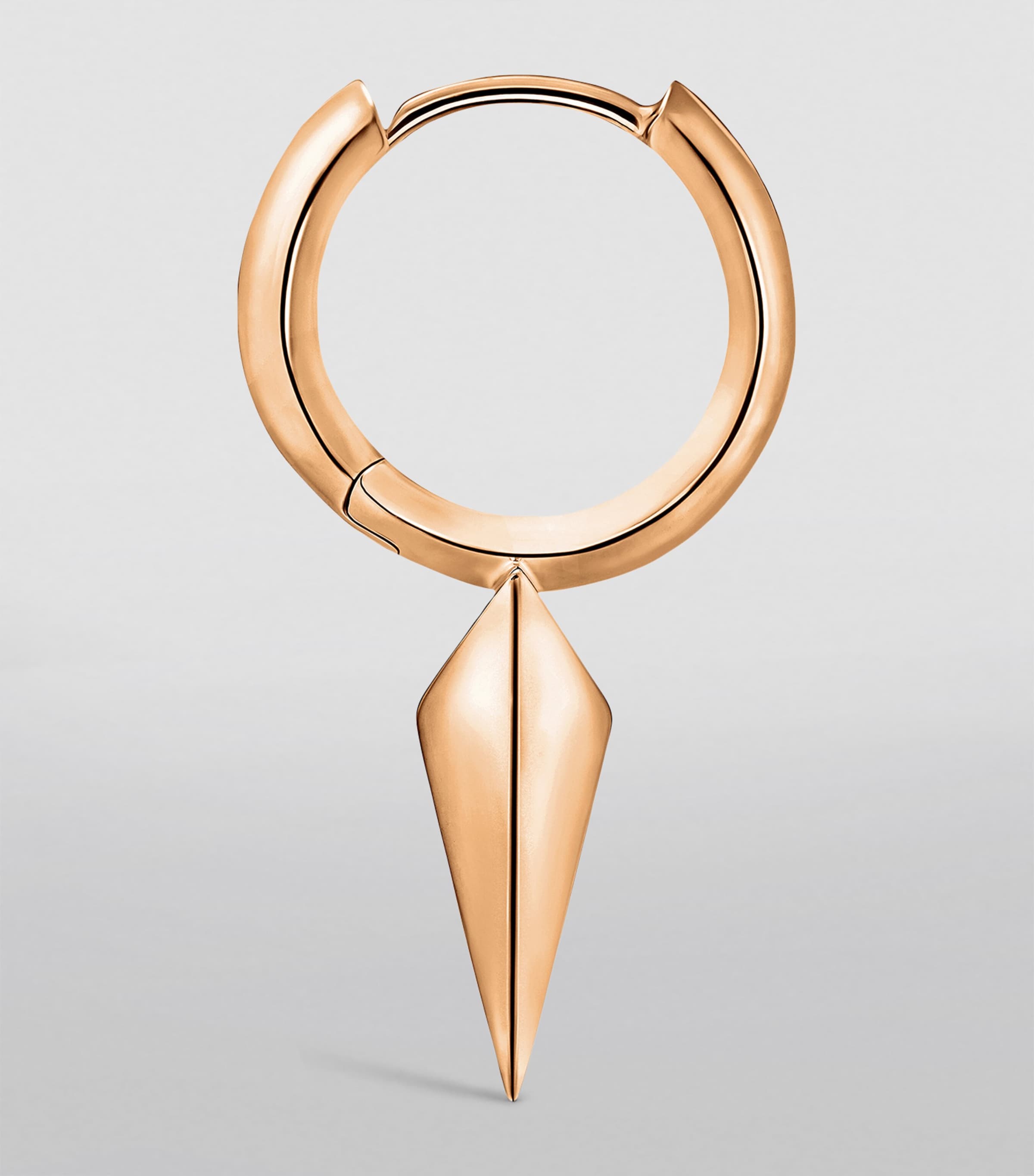 Rose Gold Faceted Single Long Spike Hoop Earring (8mm) ROSE GOLD Image 2