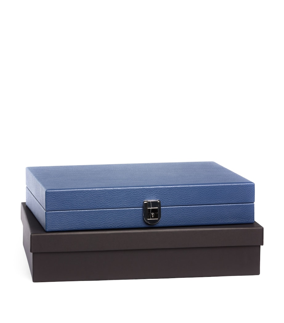 Leather Backgammon Set FRENCH BLUE Image 8