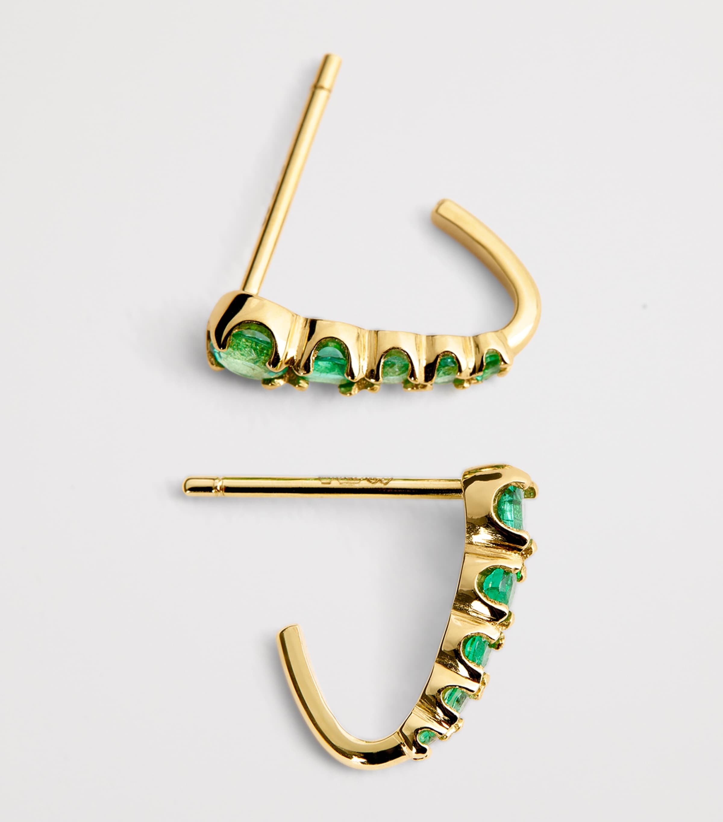 Medium Yellow Gold and Emerald Edith Stud Earrings YELLOW GOLD Image 5