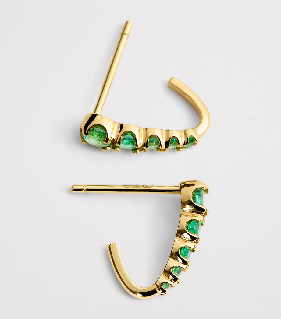Medium Yellow Gold and Emerald Edith Stud Earrings YELLOW GOLD Image 5