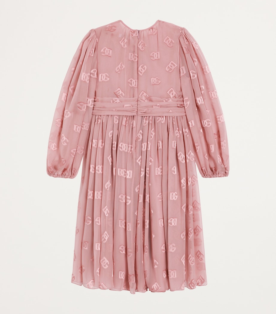 Satin DG Logo Dress (8-12+ Years) F0473-DARK PINK Image 2