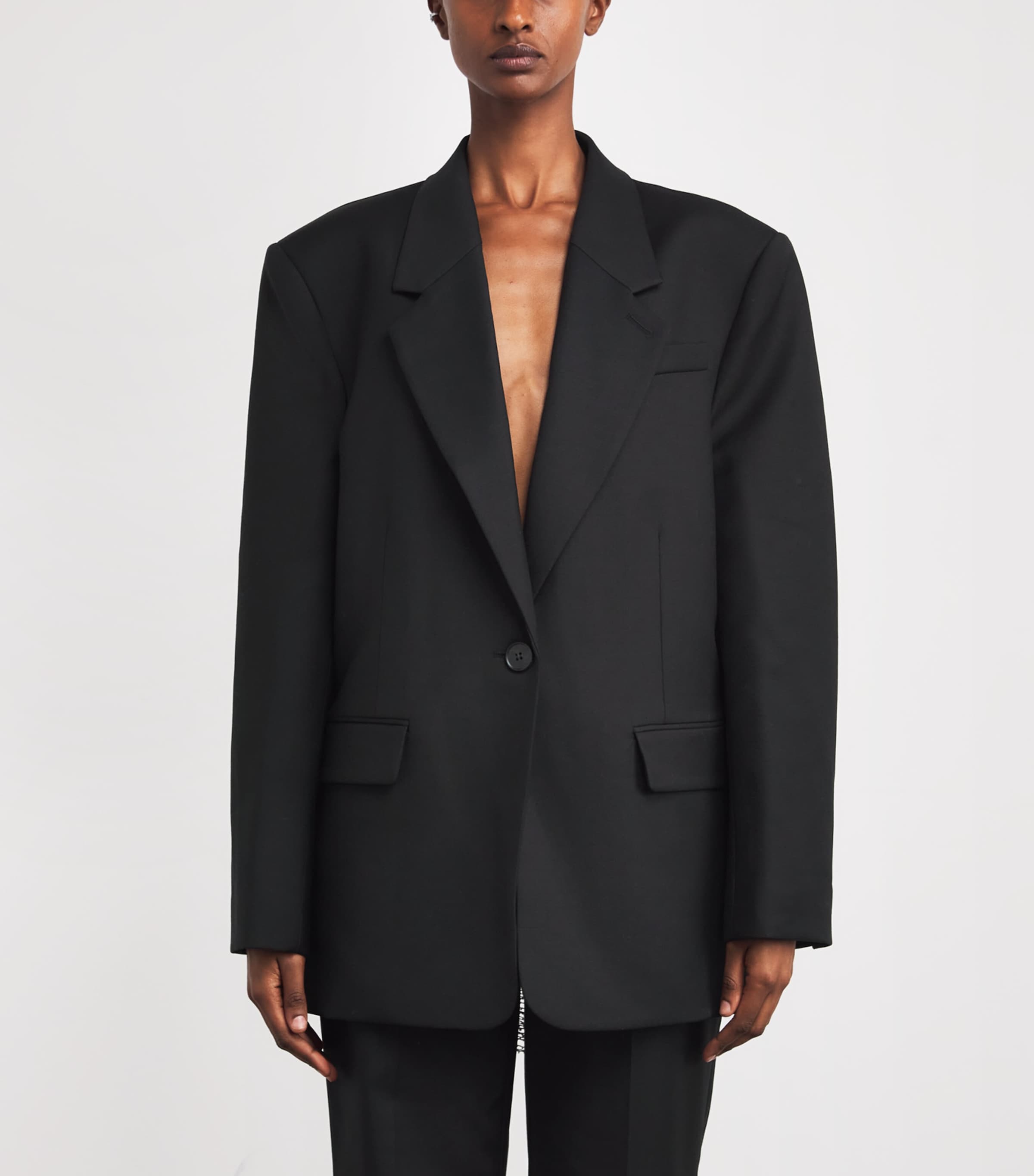 Wool-Blend Edie Blazer BLACK DBLK Image 3