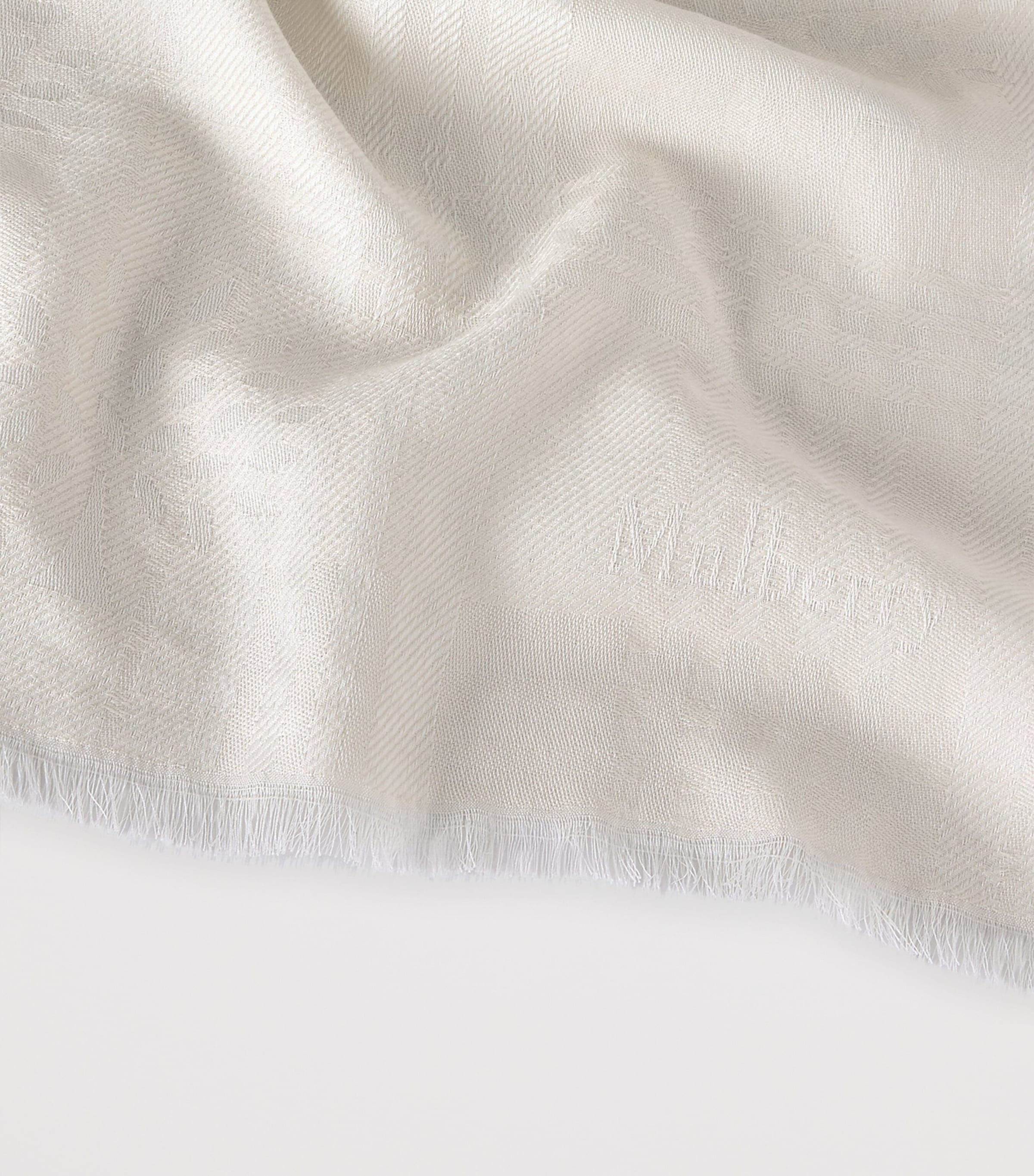 Mulberry Wool-Silk Jacquard Scarf Cream Image 3