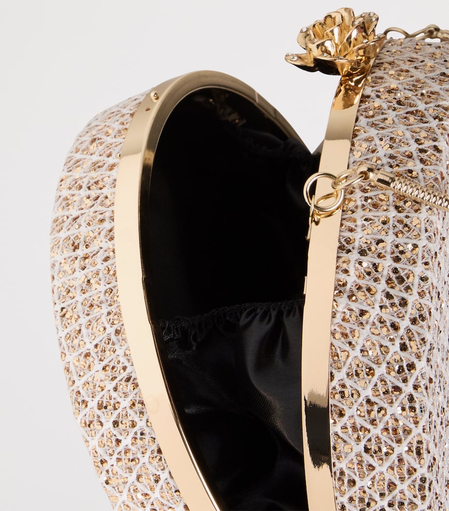 Sequinned Diamond Round Bag M-GOLD Image 4