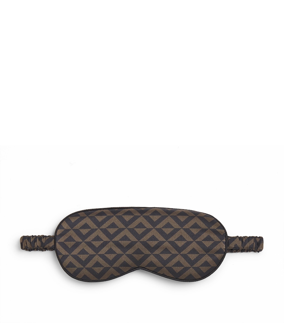Silk Geometric Print Sleep Mask BLACK Image 1