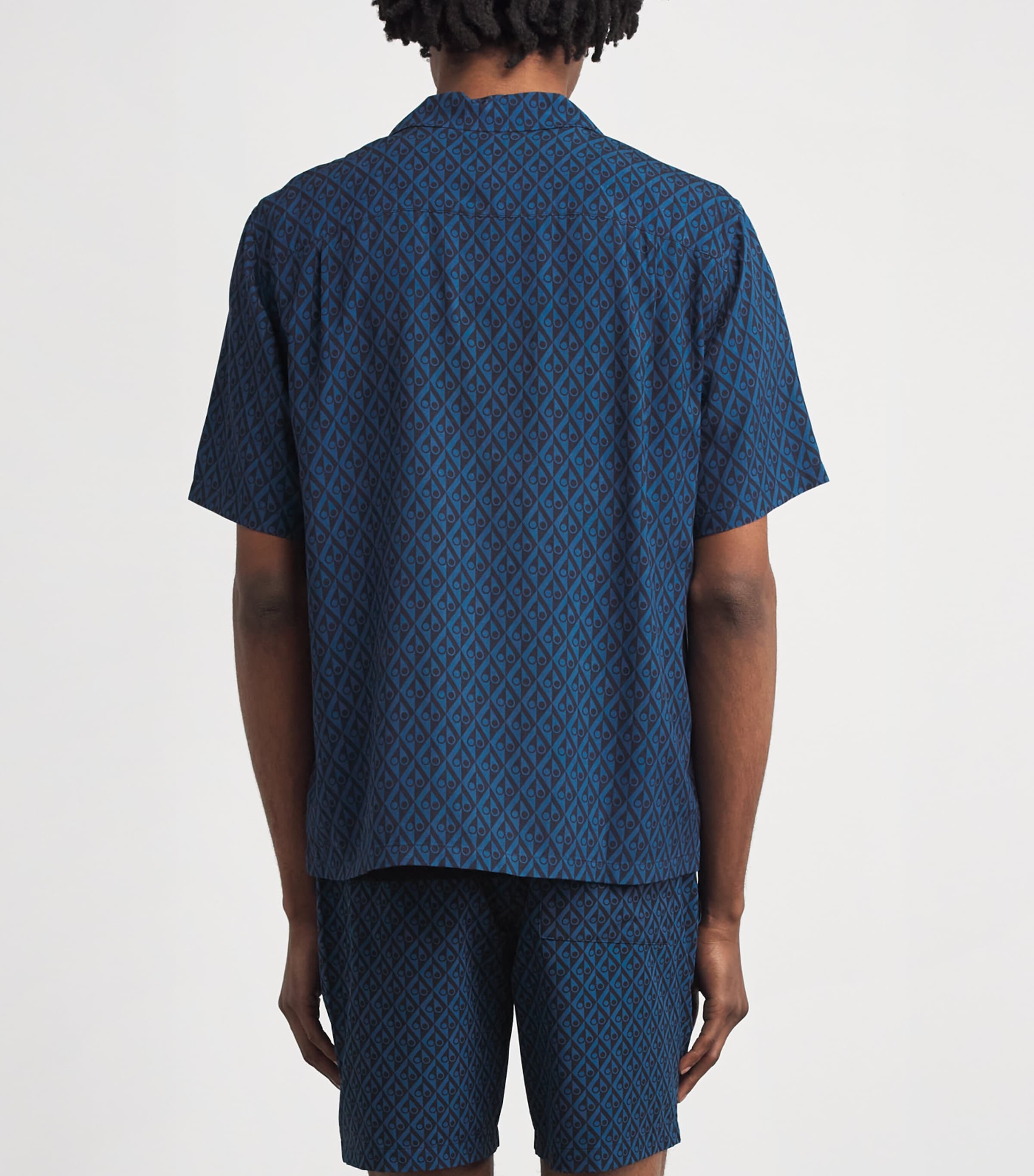 Moose Knuckles Mens Monogram Button-Up Shirt Navy/marina Image 5