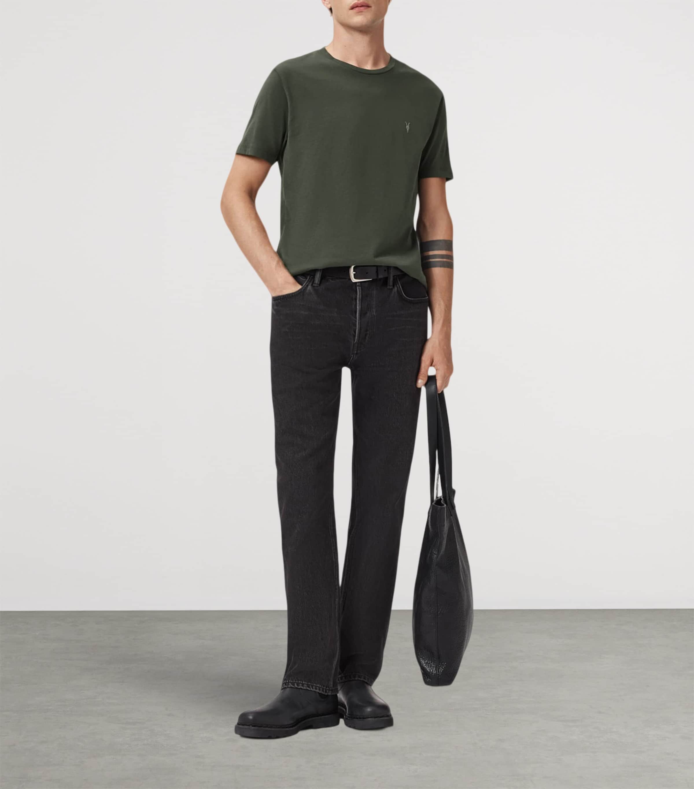 Cotton Brace T-Shirt DUFFEL GREEN Image 3