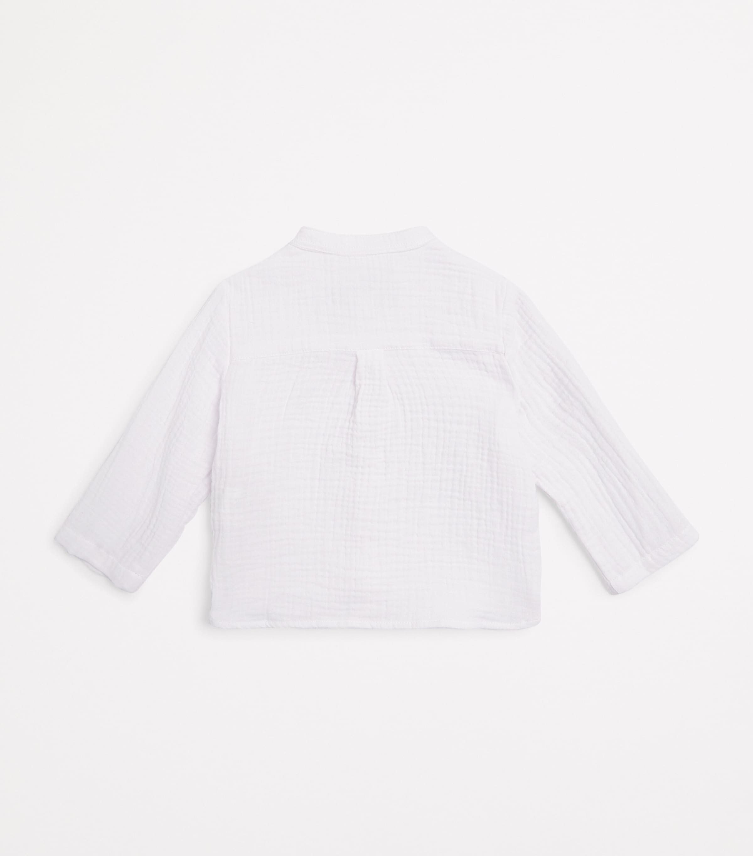 Cotton Embroidered Logo Shirt (3-36 Months) BLANC Image 2