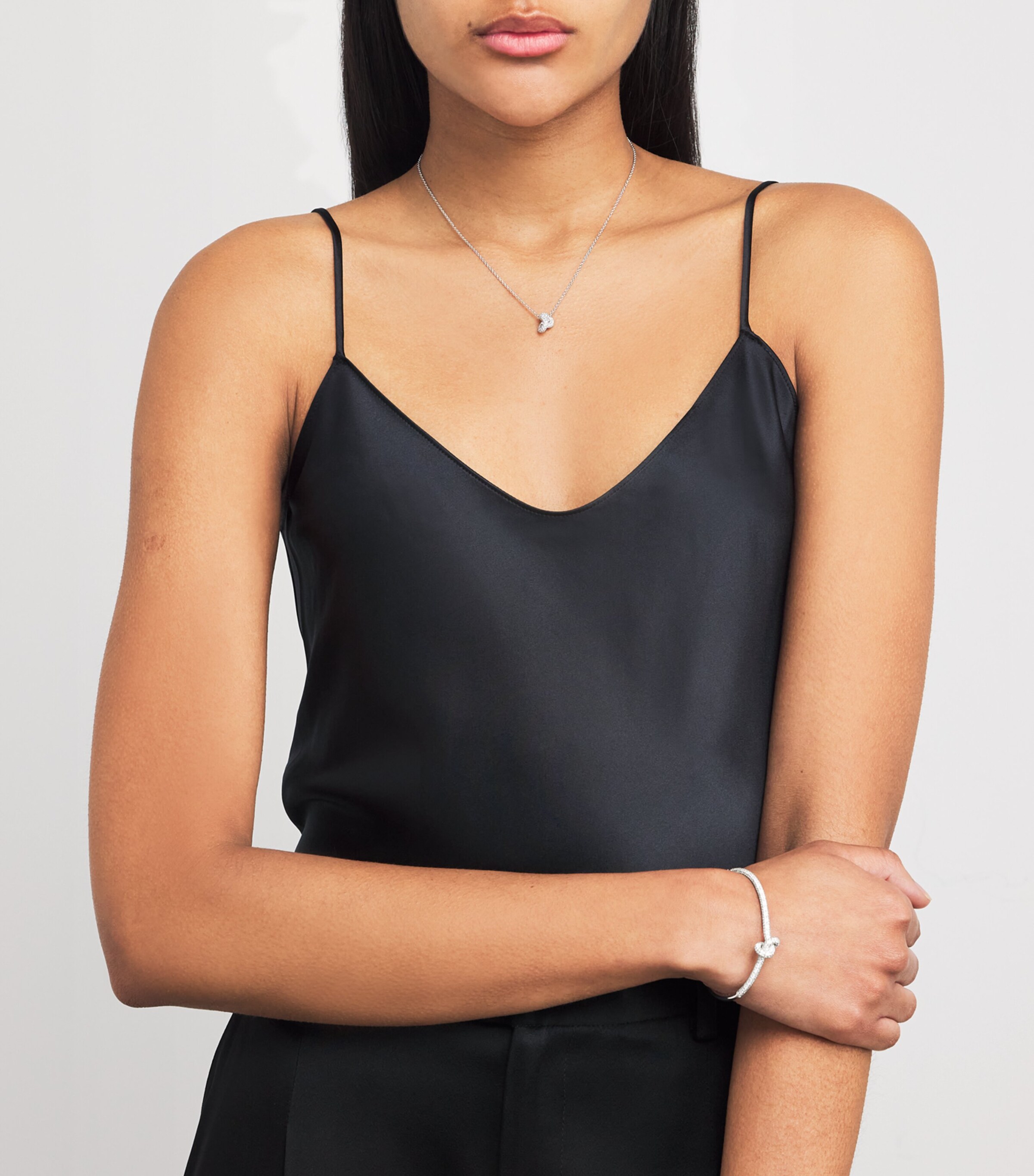 White Gold and Diamond The Legacy Knot Bangle WHITE GOLD Image 5