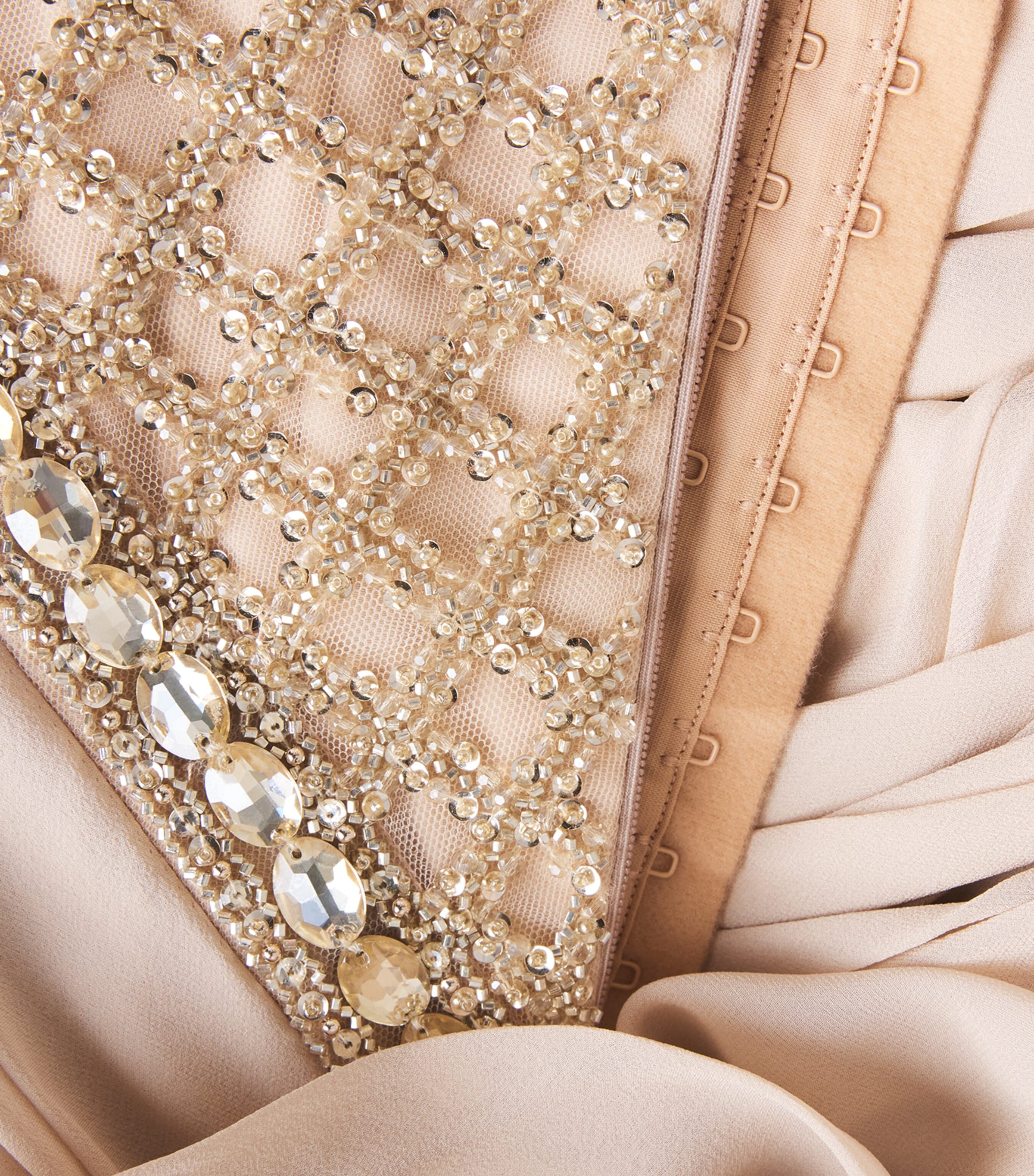 GEORGES HOBEIKA Womens Embellished Strapless Gown Beige Pink Tint Image 6