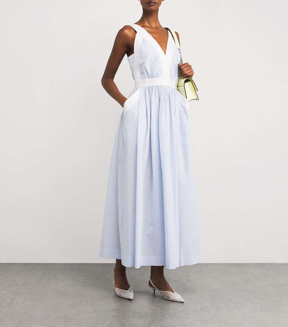 Sandro Paris Seersucker Stripe Maxi Dress Harrods CH