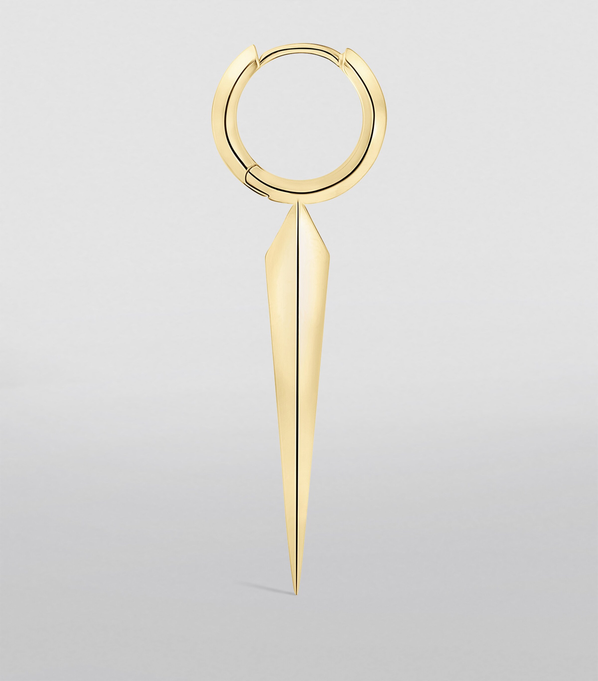 Yellow Gold Faceted Grand Spike Hoop Earring (8mm) YELLOW GOLD Image 3