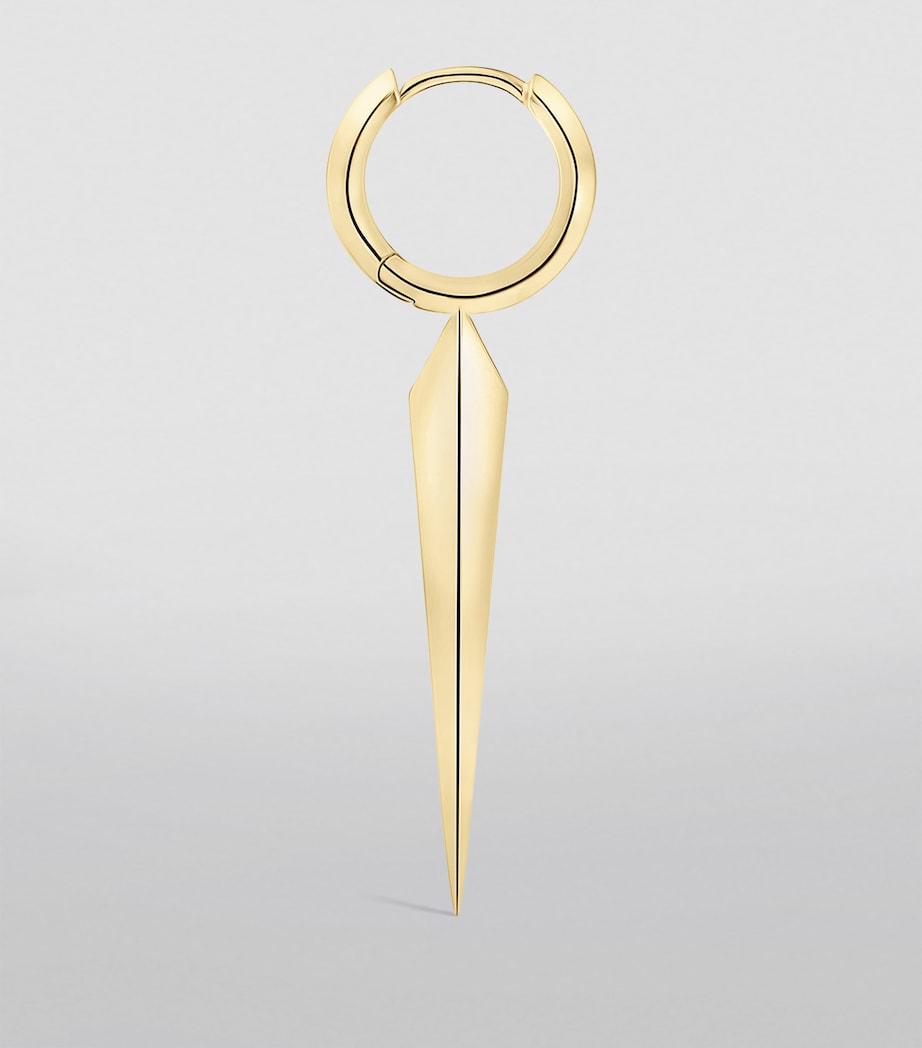 Yellow Gold Faceted Grand Spike Hoop Earring (8mm) YELLOW GOLD Image 3