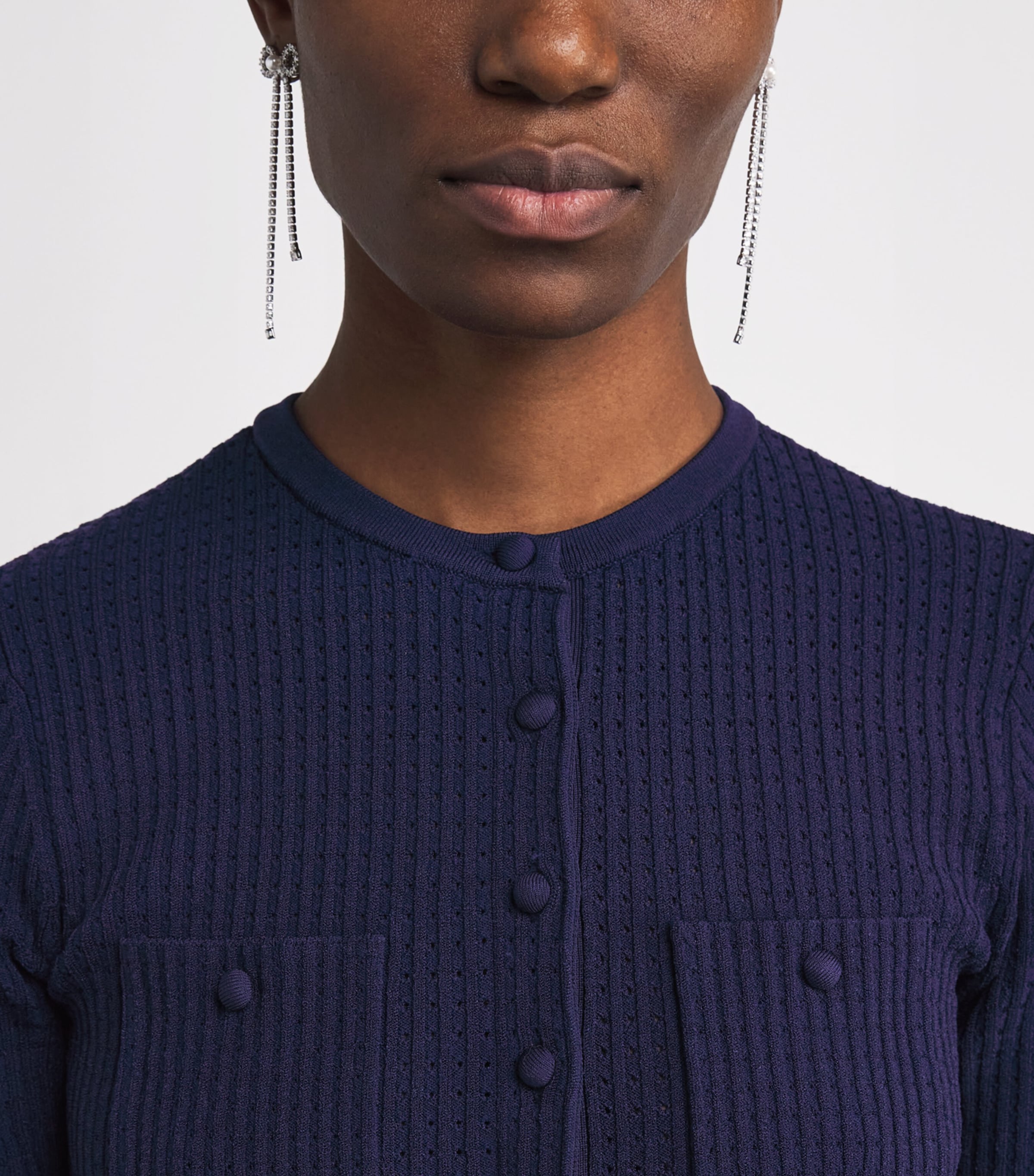 Knitted Taffeta-Skirt Mini Dress NAVY Image 4