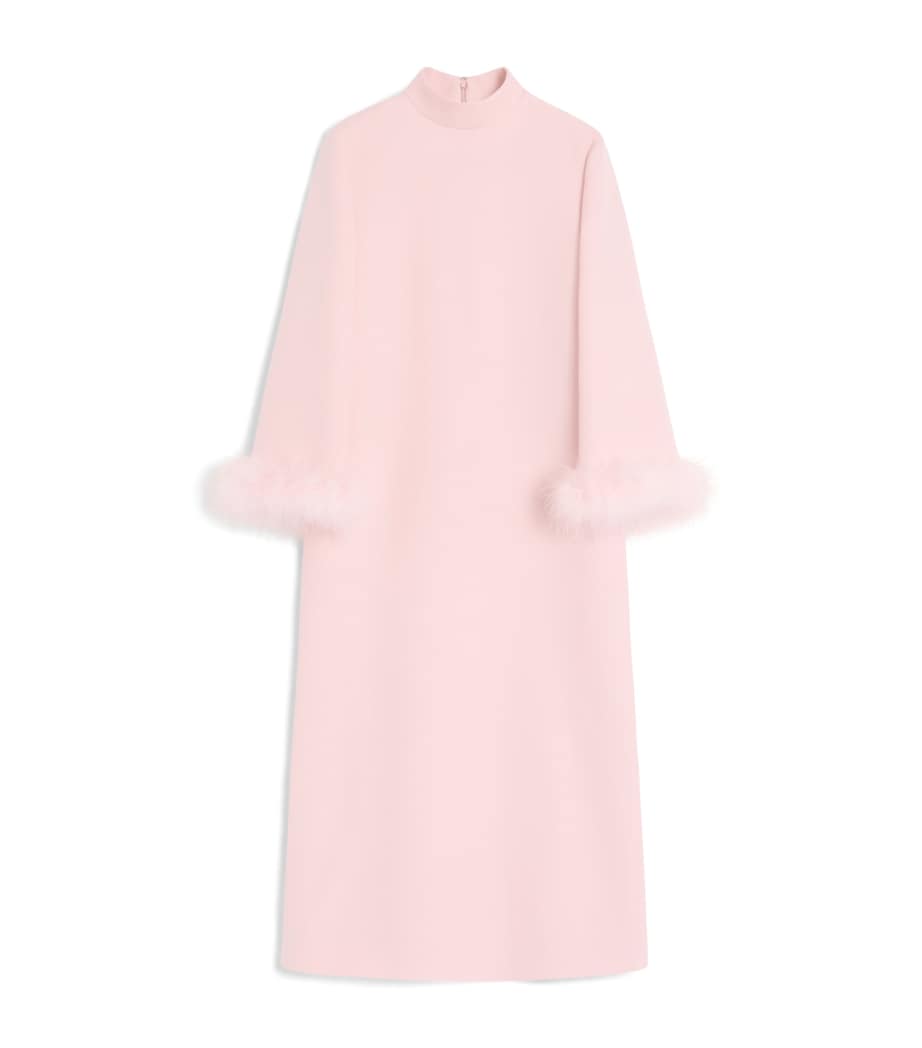 Crepe Feather-Trim Midi Dress R13 Image 1