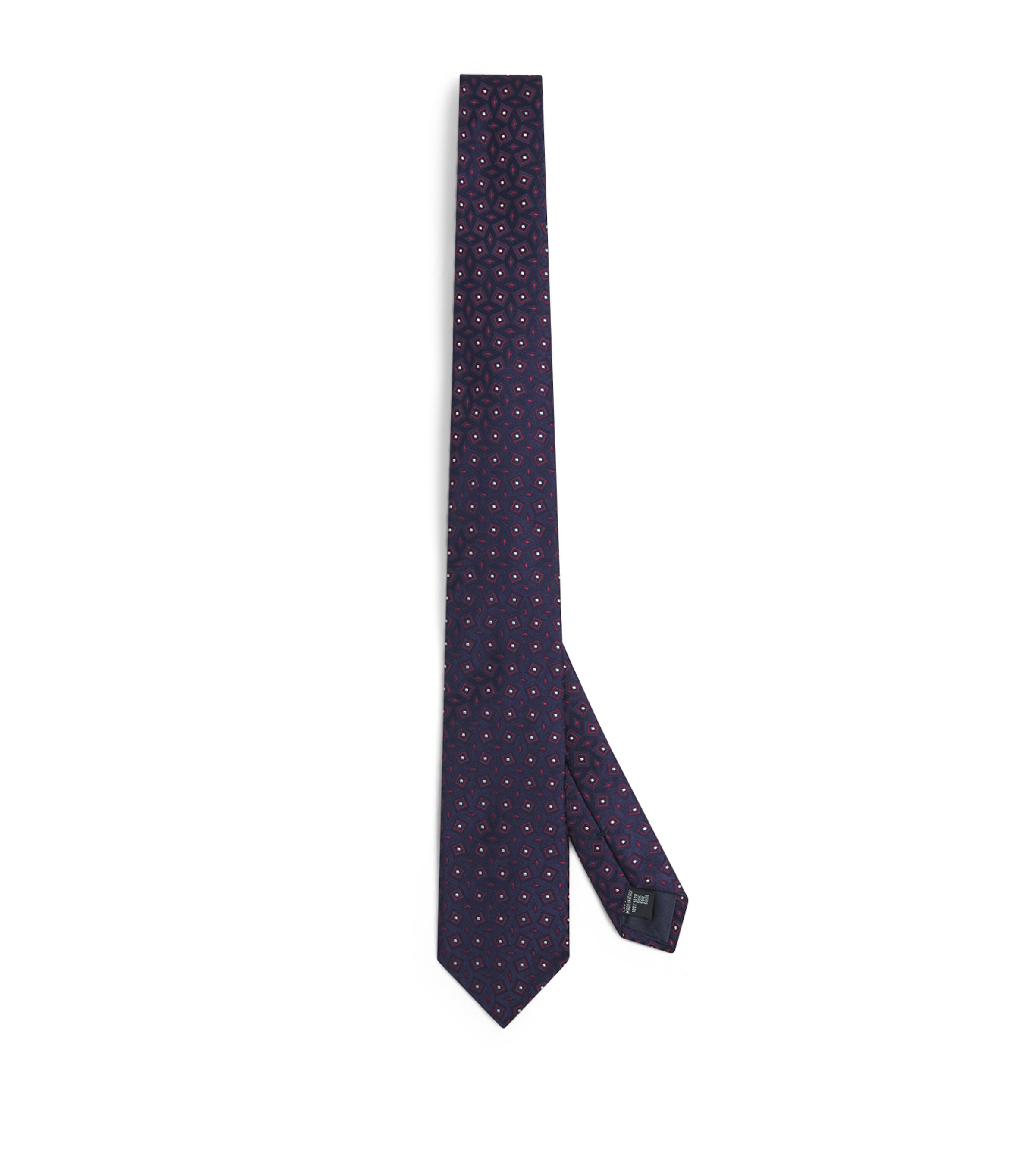 Giorgio Armani Silk Geometric Jacquard Tie In Blue