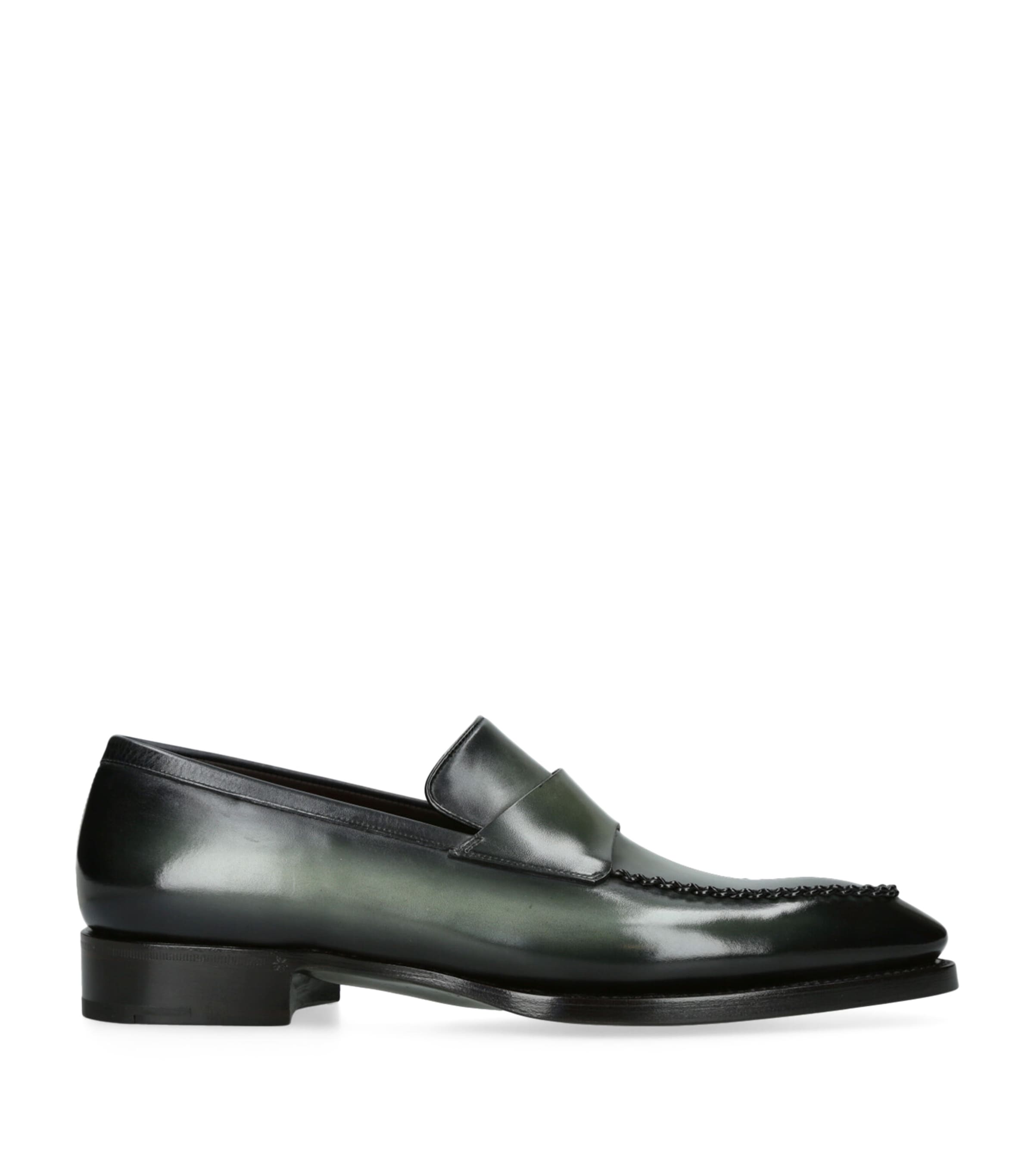 Leather Loafers GREEN Image 1